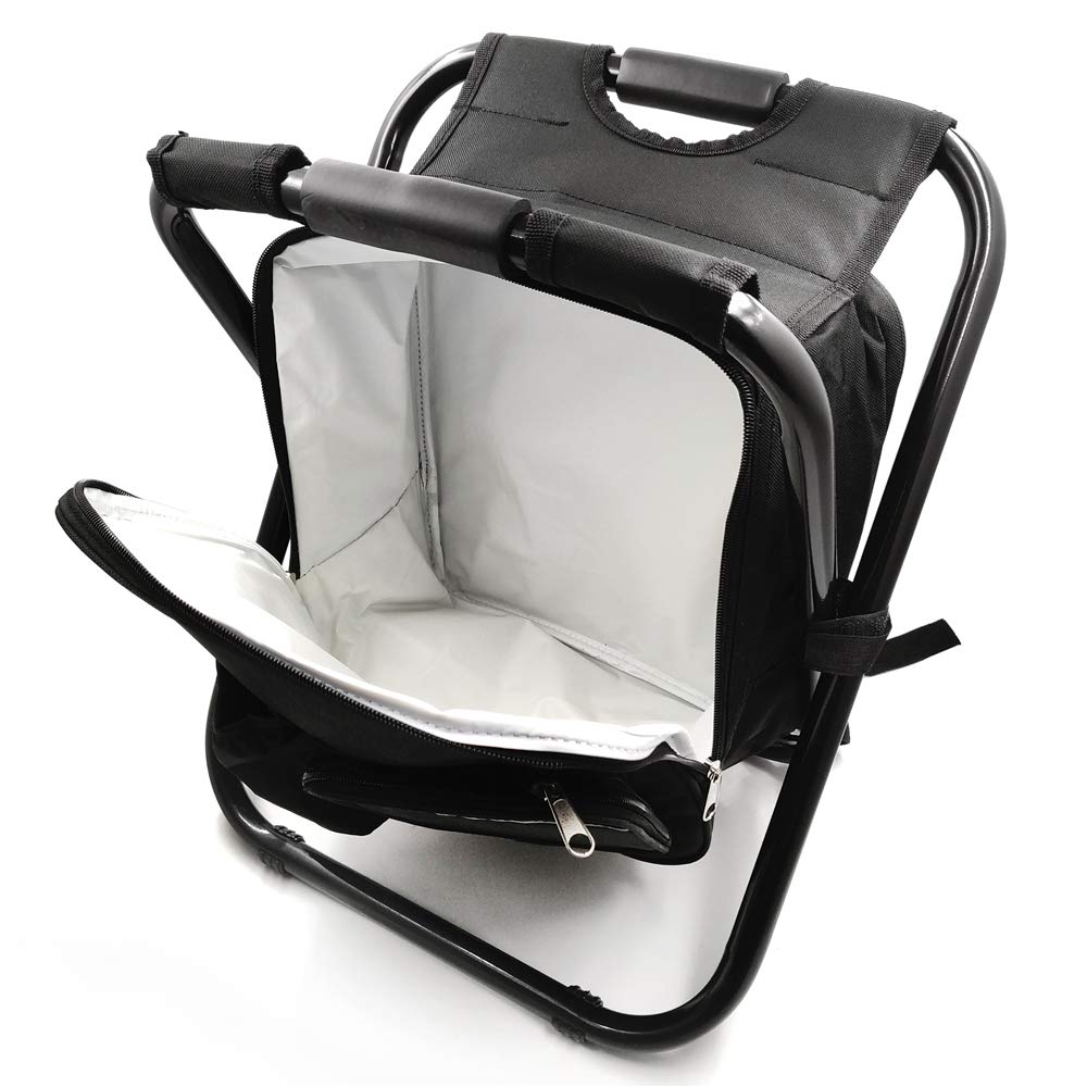 Portable Folding Stool with Insulated Cooler Backpack - Lightweight Camping Chair for Beach, Fishing, Hiking & Outdoor Activities | Perfect for Picnics, Tailgating & Travel