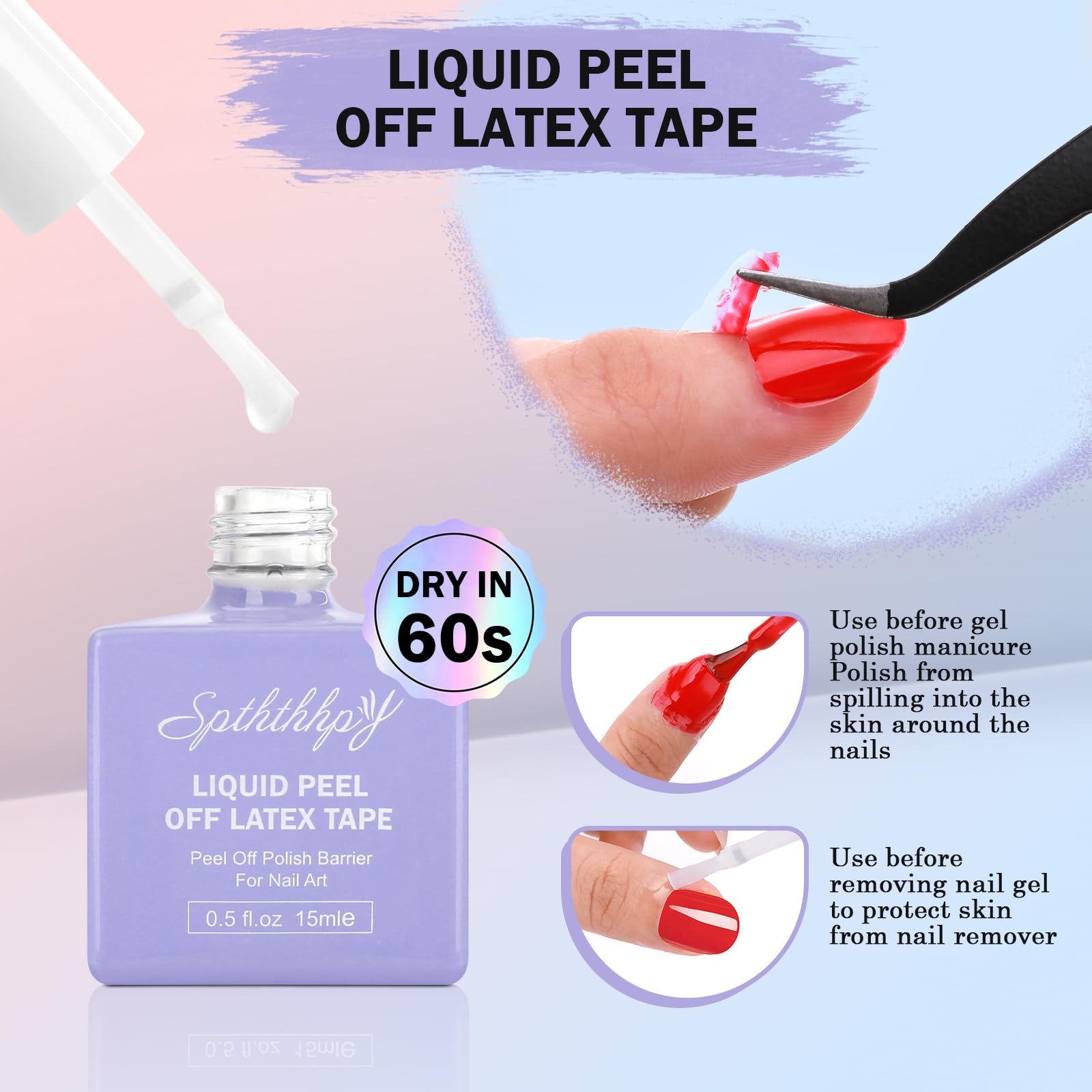SPTHTHHPY Gel Nail Polish Remover Kit - 2Pcs Quick Remove Set with Cuticle Oil for Salon & Home Use