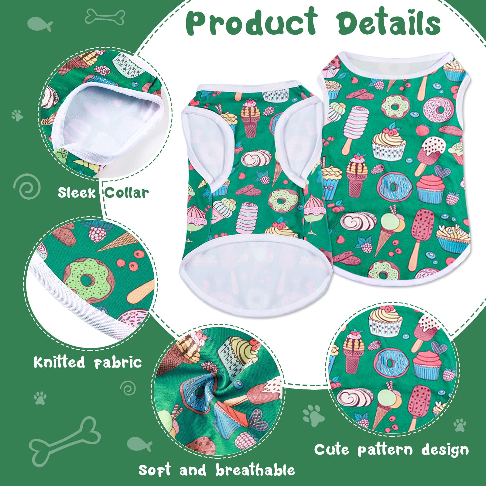 Saintrygo 10 Pack Cute Puppy Print Dog Shirts - Breathable Cartoon Pet Sweatshirt for Small Dogs & Cats (Medium Size) | Perfect for Daily Walks, Pet Parties & Photo Shoots
