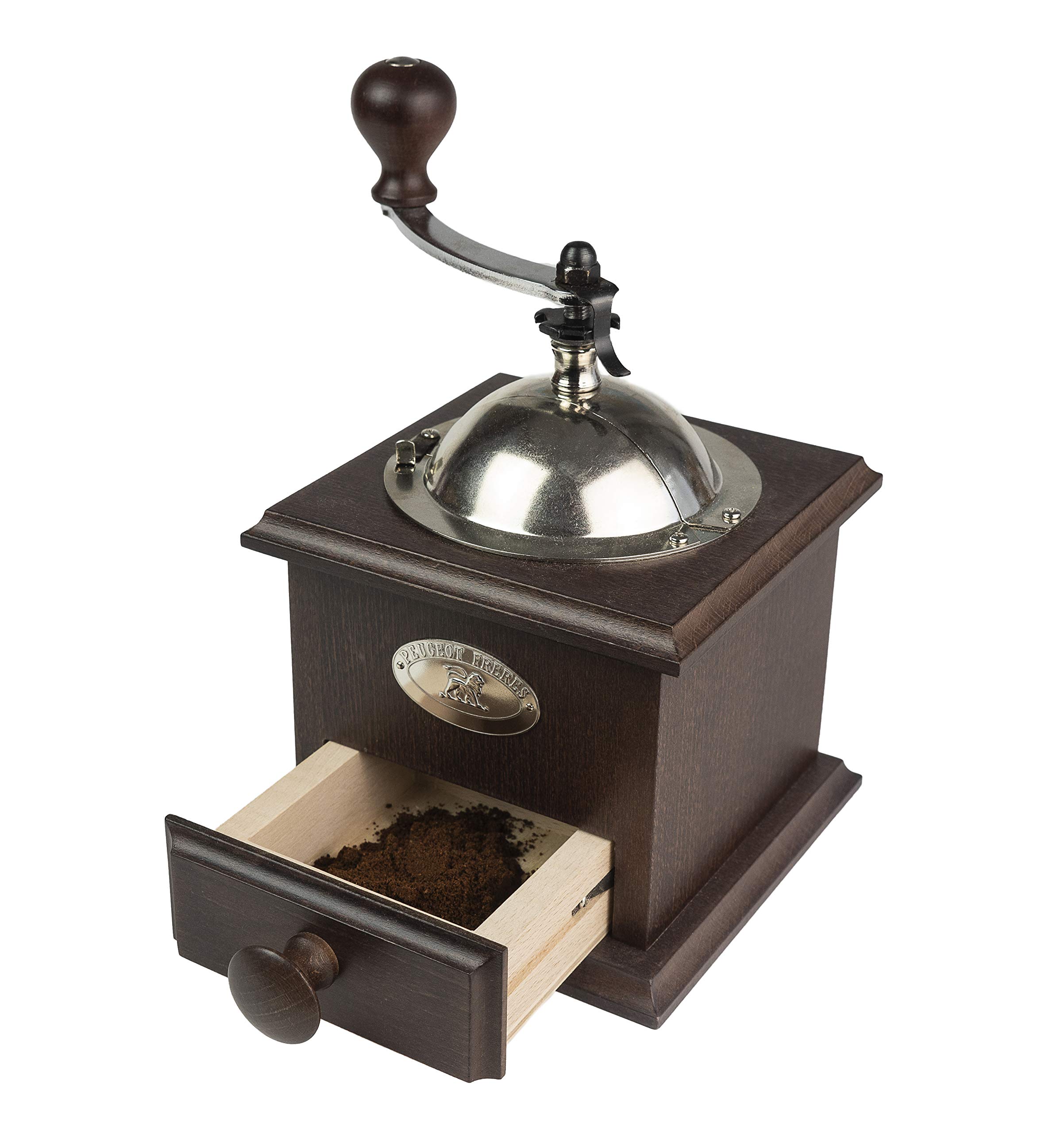 Peugeot Nostalgie Manual Coffee Grinder - Walnut Wood Hand Crank Mill for French Press, Espresso & Pour Over - Vintage Style Kitchen & Camping Coffee Accessory