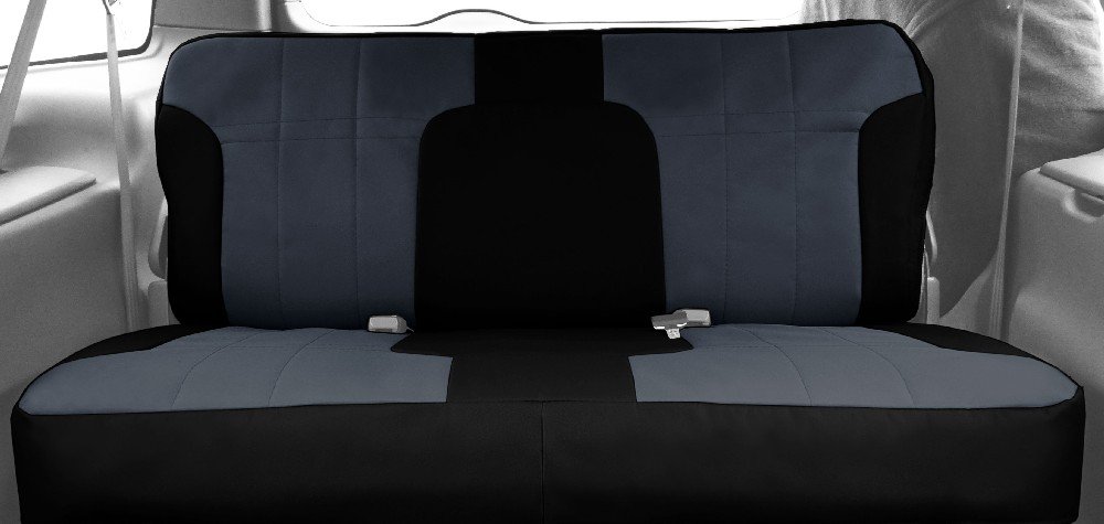 CalTrend Rear Solid Bench Seat Covers - DuraPlus Fabric for 1997-2002 Jeep Wrangler (Charcoal Insert with Black Trim) | Waterproof & Durable Protection for Off-Road Adventures & Daily Commutes