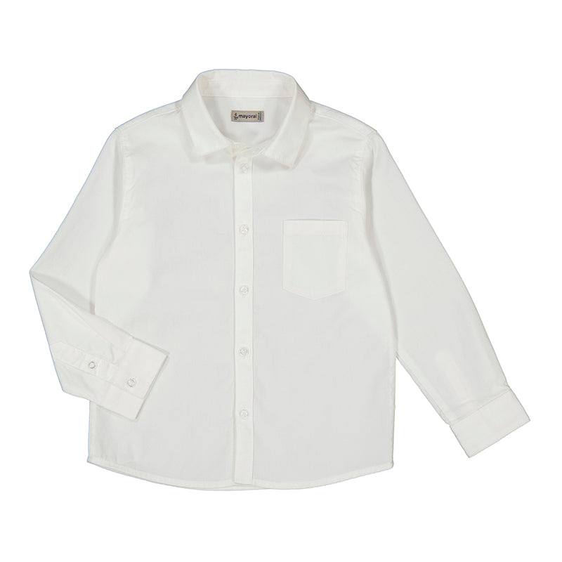 Mayoral Women's White Long Sleeve Button Down Shirt - Classic Office Wear & Casual Outfit for Work, Date Night, and Everyday Style