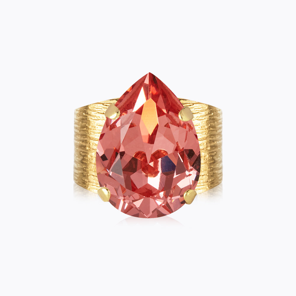 Classic Drop Ring - Rose Peach Gold Plated Jewelry for Women, Elegant Dainty Minimalist Ring for Everyday Wear, Perfect Gift for Her, Valentine's Day, Anniversary & Special Occasions