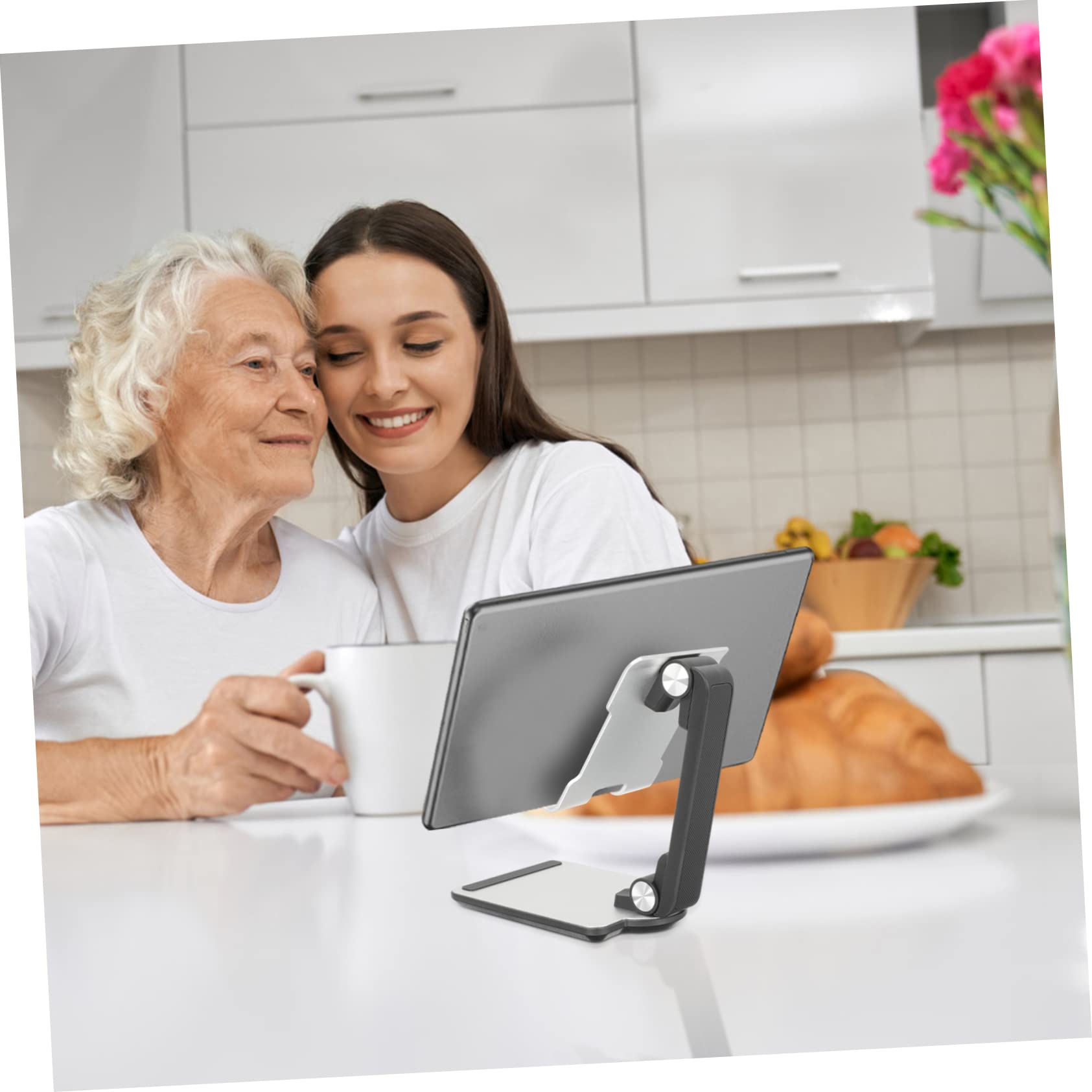 Didiseaon Tablet & Phone Stand Holder - Adjustable Desktop Organizer for Workspace, Office, Home, Bed - Compatible with iPhone, iPad, Samsung, All Smartphones & Tablets - Perfect for Video Calls, Reading, and Hands-Free Viewing