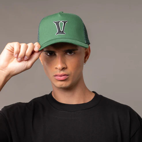 Heritage Trucker Hat - Green Cotton Snapback Cap for Men & Women | Casual Outdoor, Sports & Streetwear Fashion