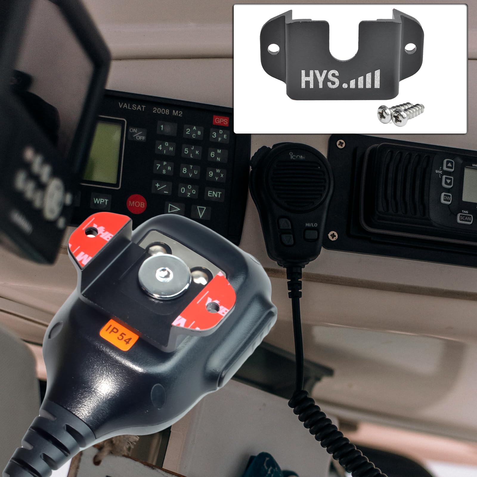 Universal CB Radio Microphone Holder - Single Side Car Mount Kit with Screws for Handheld CB, VHF UHF Radios & Shoulder Speaker Mic (Black) - Perfect for Truckers, Off-Roading & Emergency Communication