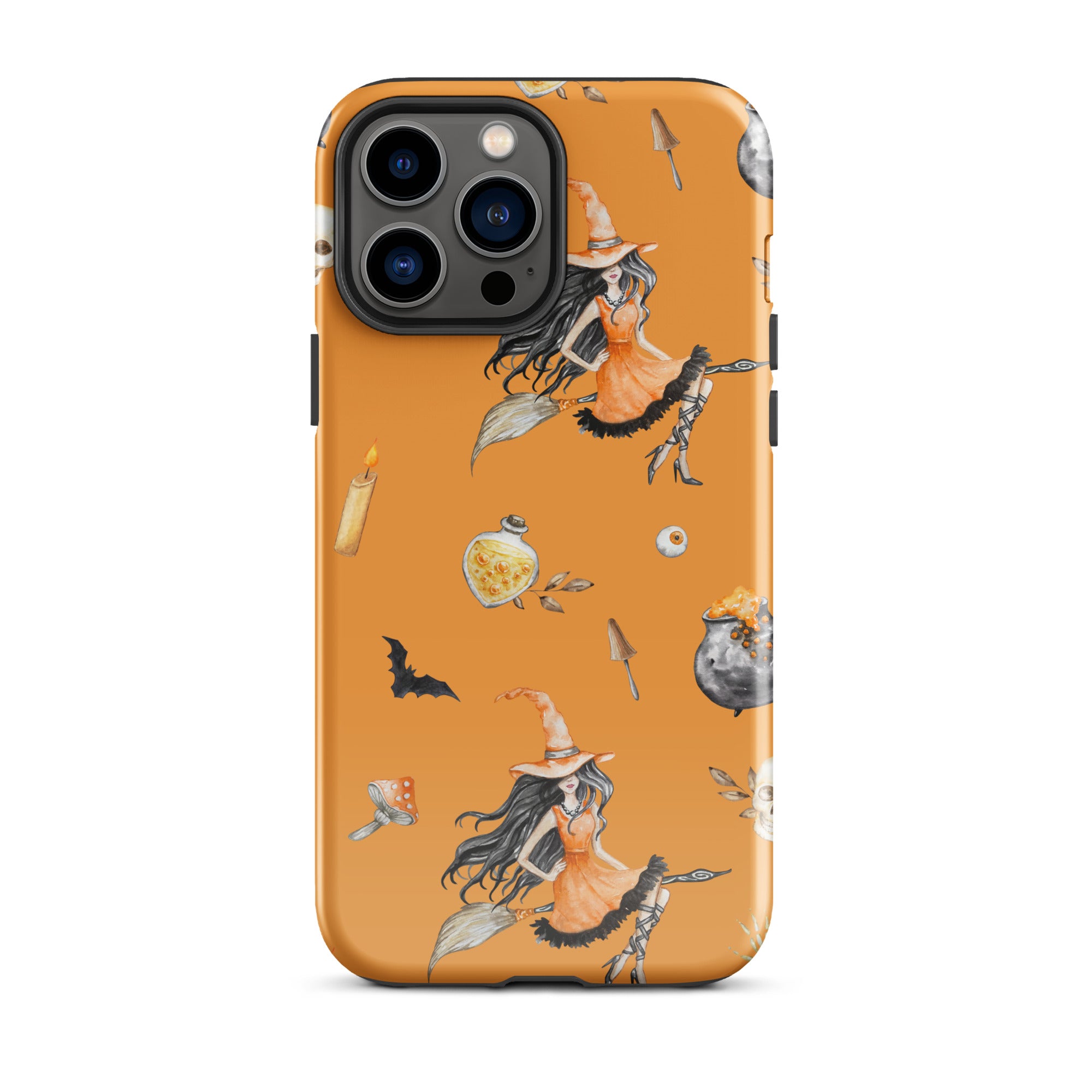 Premium Witch's Broomstick iPhone Case - Durable Protective Cover for iPhone 13/14/15 Pro Max - Perfect for Halloween, Cosplay & Witch-Themed Parties