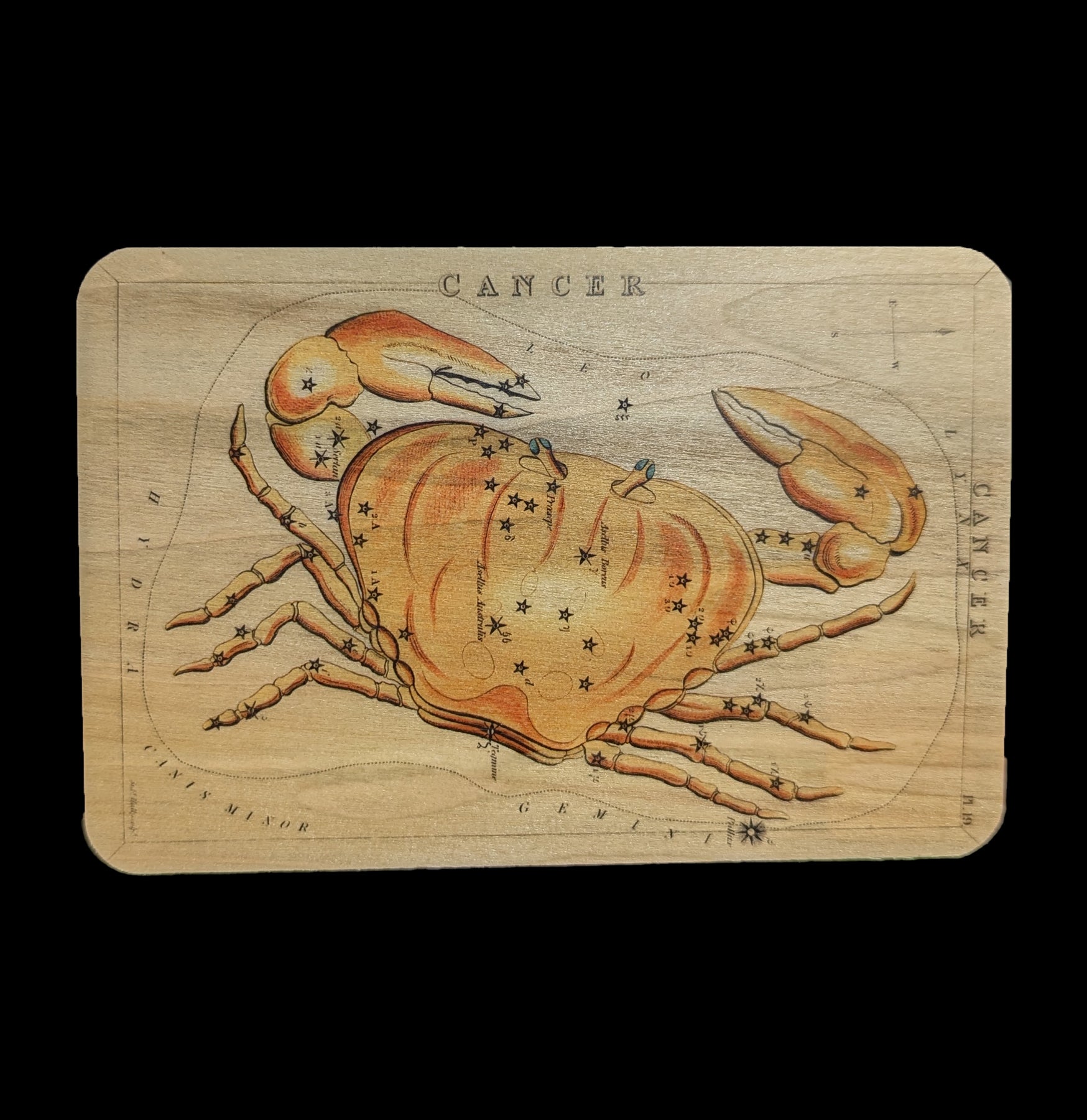 Handmade Astrology Wooden Postcard - Zodiac Constellation Greeting Card for Birthday, Wedding & Home Decor - Perfect for Gifts, Wall Art and Spiritual Enthusiasts