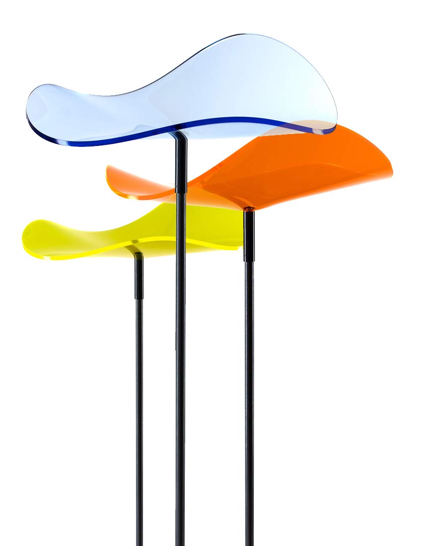 3-Piece Cazador-del-sol Suncatcher Acrylic Wind Spinner Set - 24 Inch Tall x 6 Inch Wide with Fiberglass Pole - Blue, Orange & Lemon Colors - Perfect for Garden, Patio, Balcony & Outdoor Decor