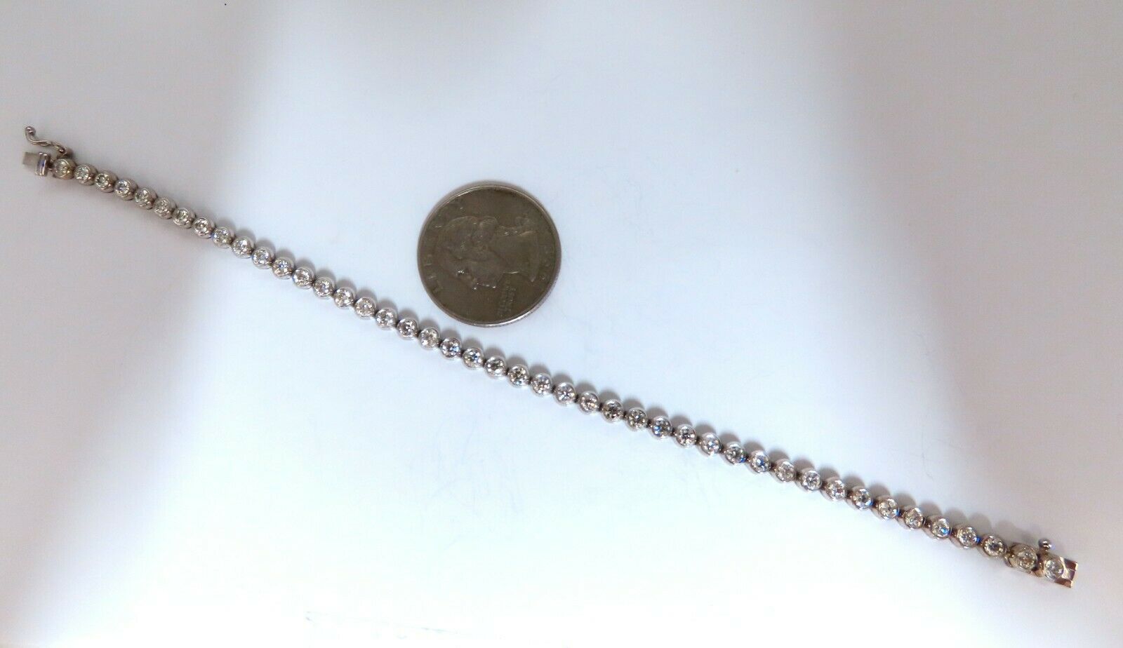 3.07 Carat Natural Round Diamond Tennis Bracelet in 14K Gold - Elegant Tubular Flush Link Design for Women | Perfect for Weddings, Anniversaries & Special Occasions