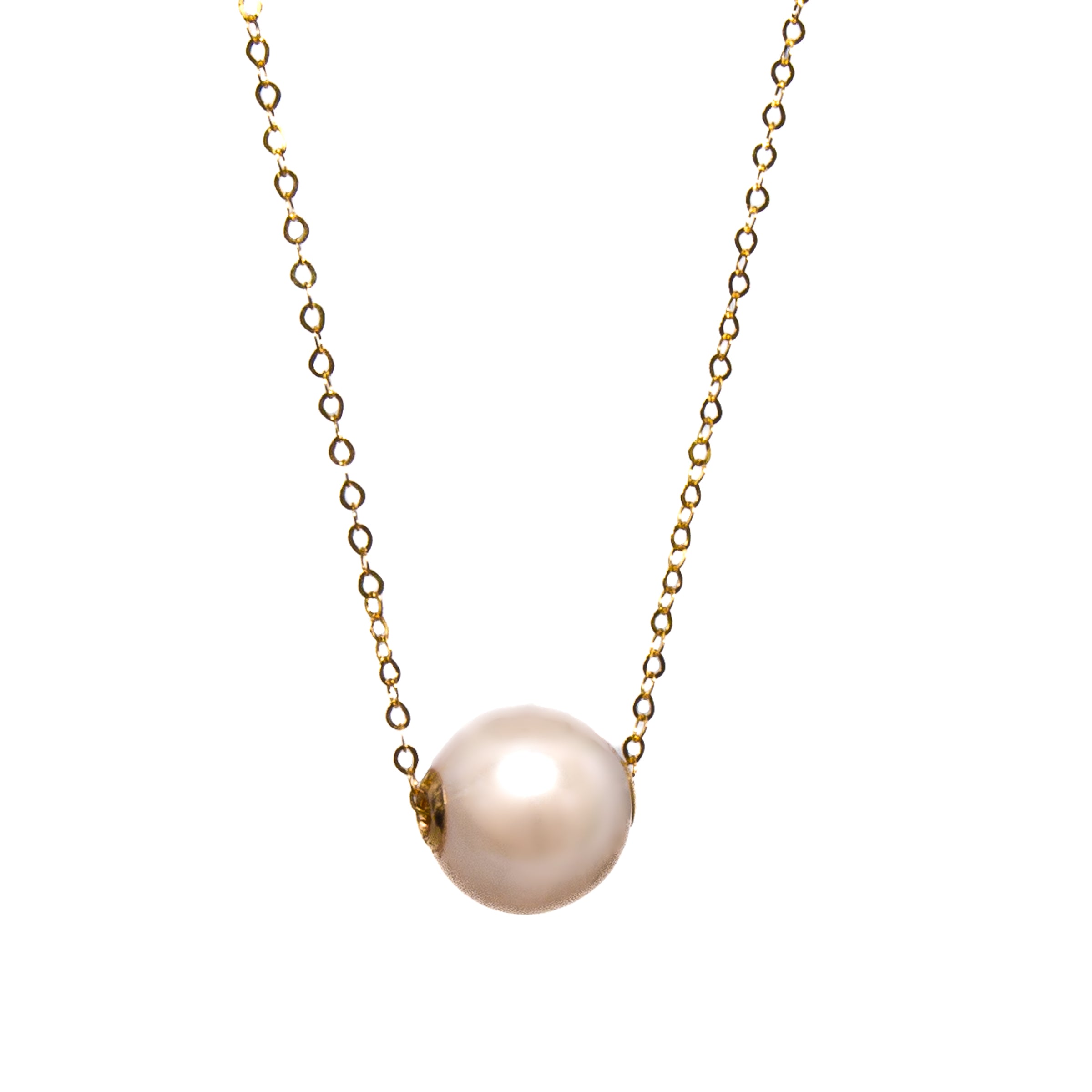 9mm Single Pearl Serenade Gold Necklace for Women - Elegant Pearl Pendant Jewelry Gift for Birthday, Anniversary & Valentine's Day - Perfect for Weddings, Parties & Special Occasions
