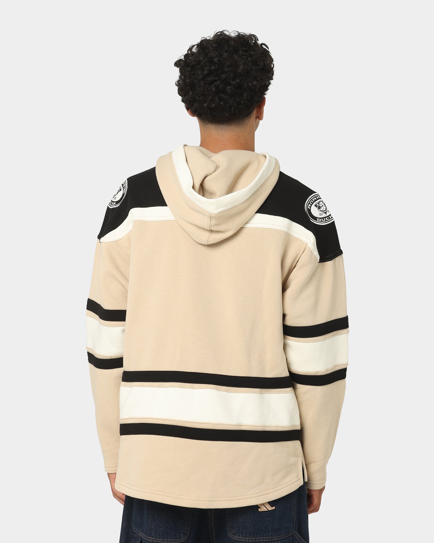 47 Brand Anaheim Ducks Superior Lacer Hoodie - Men's Khaki Pullover Sweatshirt for Casual Wear & Sports Fan Outfits