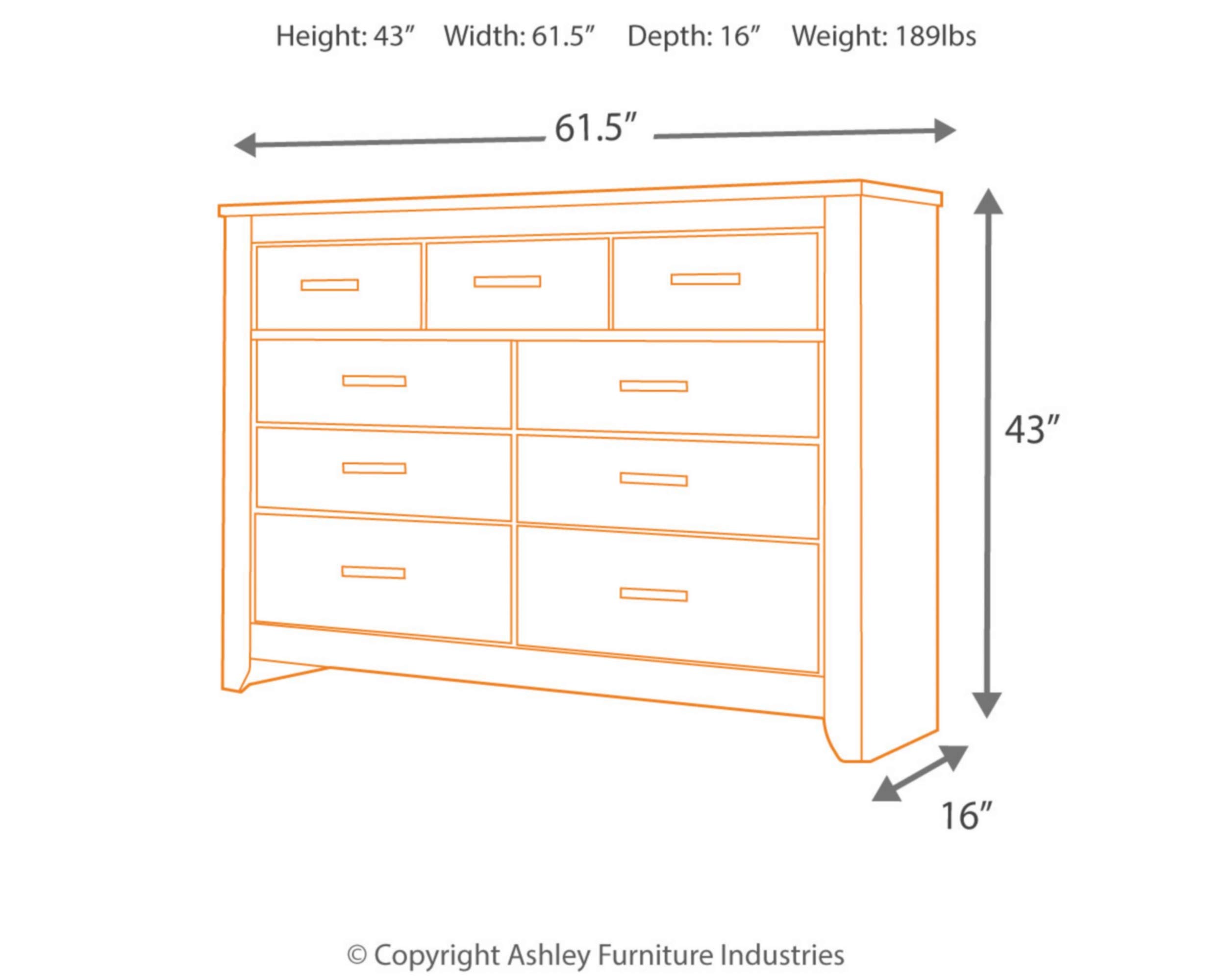 Signature Design by Ashley Zelen Rustic Contemporary 7-Drawer Dresser in Warm Gray - Modern Farmhouse Bedroom Furniture for Storage & Organization
