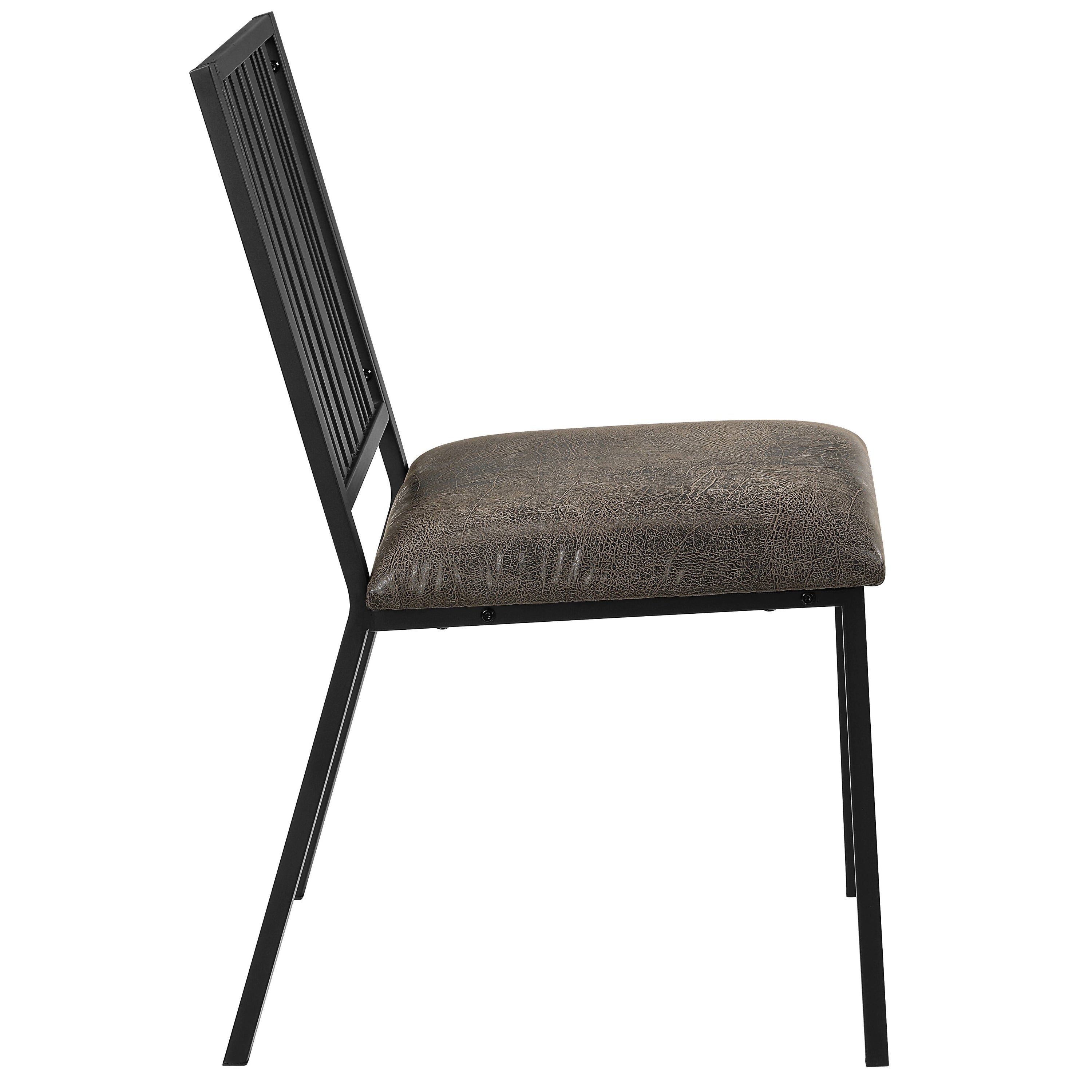 Brown and Black Slat Back Side Chairs (Set of 2) - Modern Dining Room Chairs for Kitchen, Breakfast Nook, or Office - Comfortable and Stylish Seating Solution