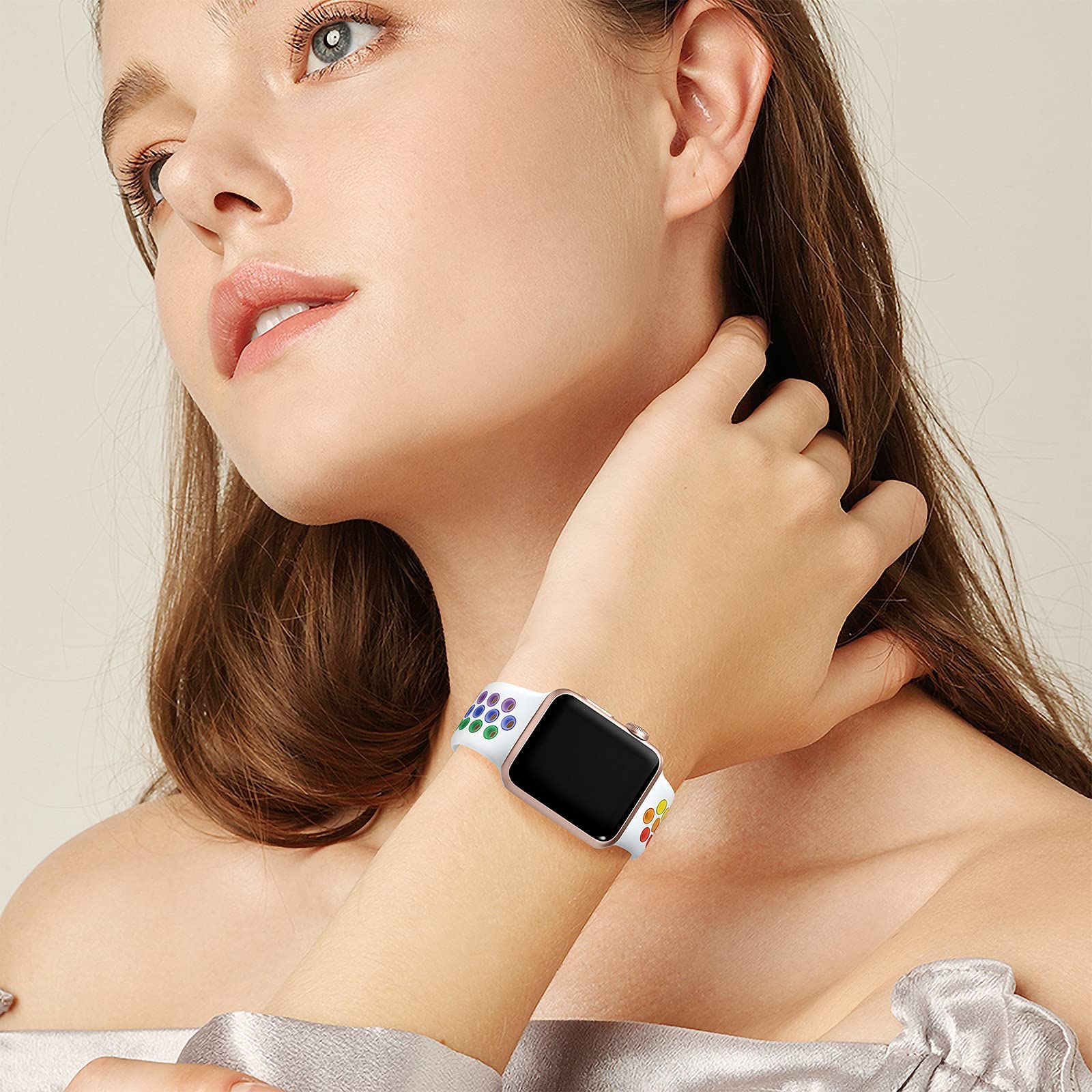 Lerobo Soft Silicone Sport Band Compatible with Apple Watch Series 10/9/8/7/6/5/4/3/2/1 & SE, 38mm 40mm 41mm 42mm - Durable Wristband for Women & Men - Perfect for Workouts, Running & Daily Wear