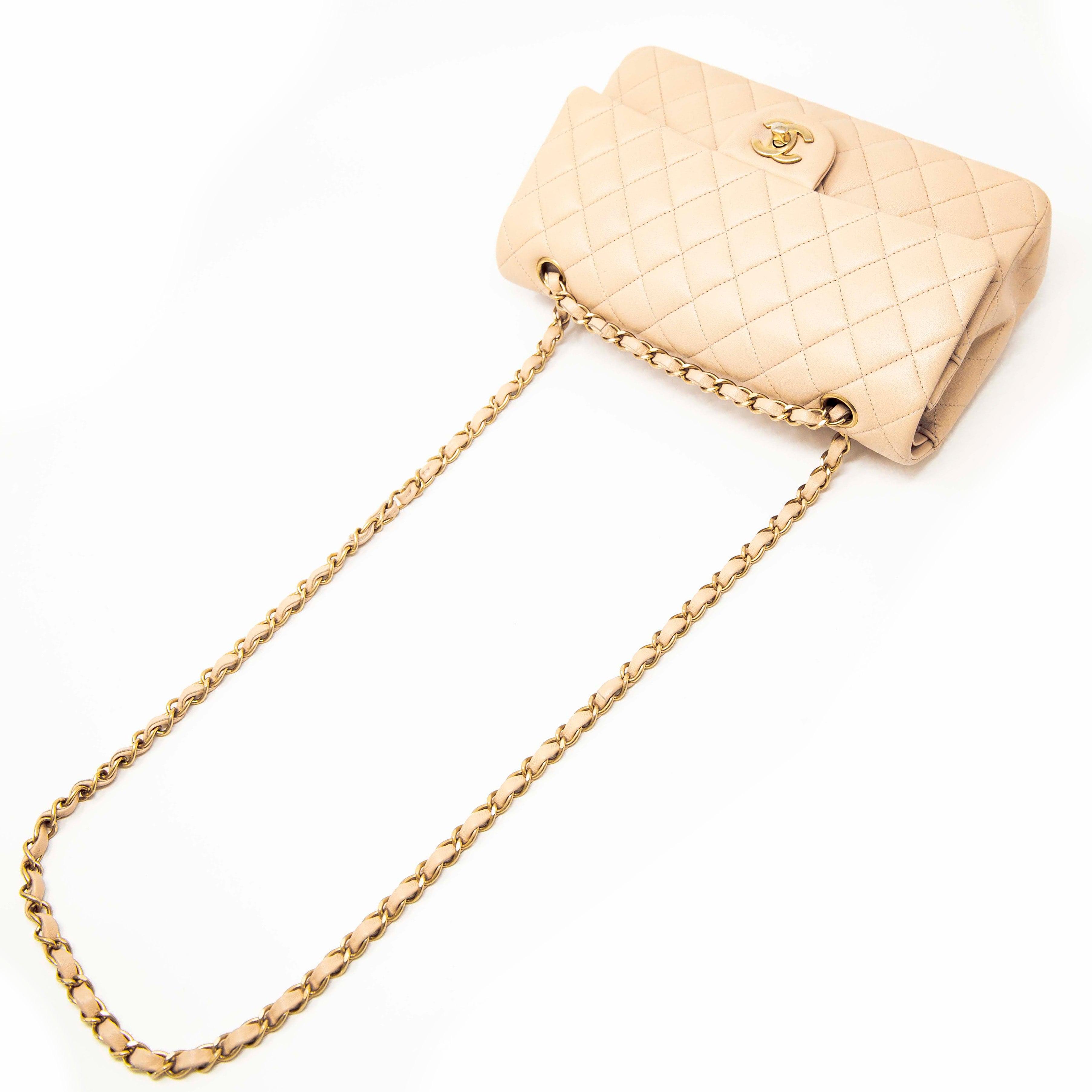 Chanel Beige Medium Classic Flap Bag - Timeless Luxury Handbag for Women | Perfect for Work, Evening Events & Everyday Elegance