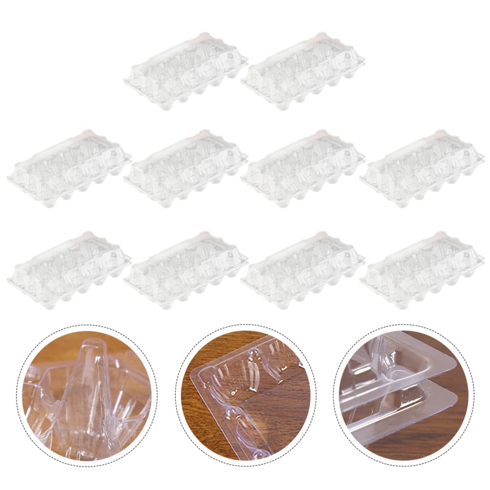 Angoily 20-Piece Clear Plastic Egg Carton – Bulk Small Egg Holder for Chicken Eggs, Refrigerator Storage Tray – Perfect for Groceries, Farmers, and Family Fridge Organization (Holds 15 Eggs)
