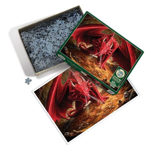 Cobble Hill Dragon's Lair Fantasy 1000 Piece Jigsaw Puzzle for Adults - Challenging Medieval Castle Puzzle for Family Game Night & Stress Relief