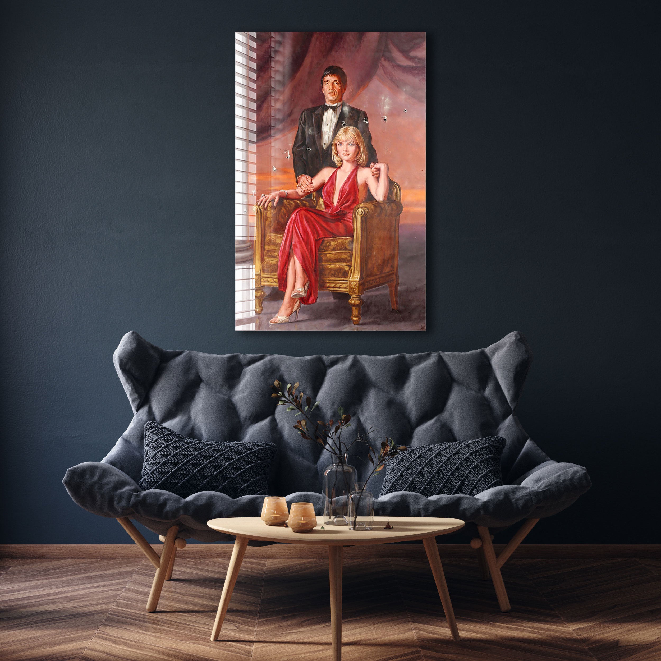 Scarface Tony Montana & Elvira Hancock Movie Poster - Wall Art Decor for Home, Office, or Movie Theater - Perfect Gift for Scarface Fans