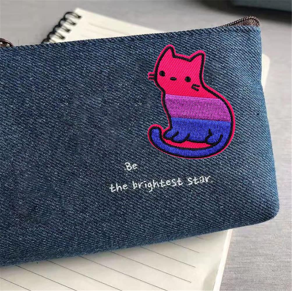 Rainbow Embroidered Cat Pride Patch - Iron On/Sew On Applique for Jeans, Hats & Bags - Colorful LGBTQ+ Accessory for Pride Month, Festivals & DIY Crafts
