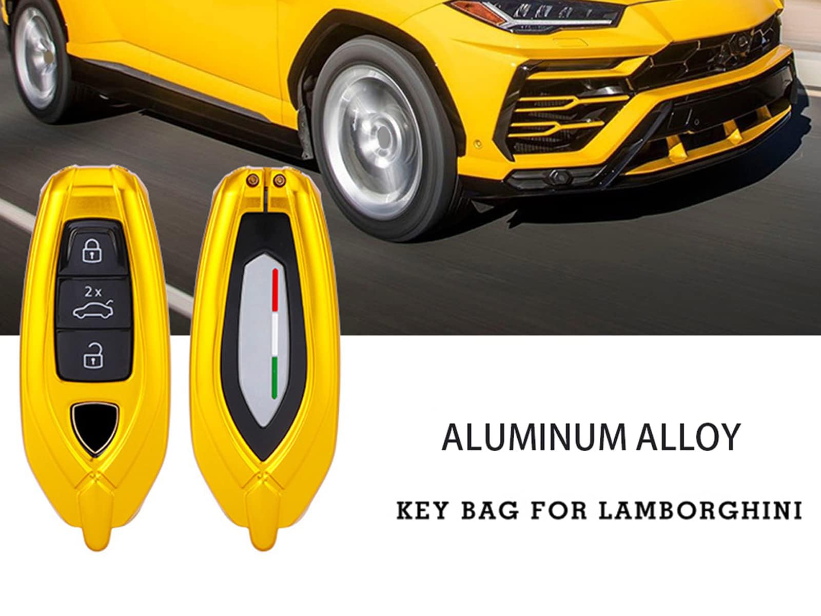 Premium Aluminum Alloy Key Fob Case Cover Protector for Lamborghini URUS 2021-2022 - Durable Shell, Scratch Resistant (Silver) | Perfect Car Accessory Gift for Luxury Vehicle Owners