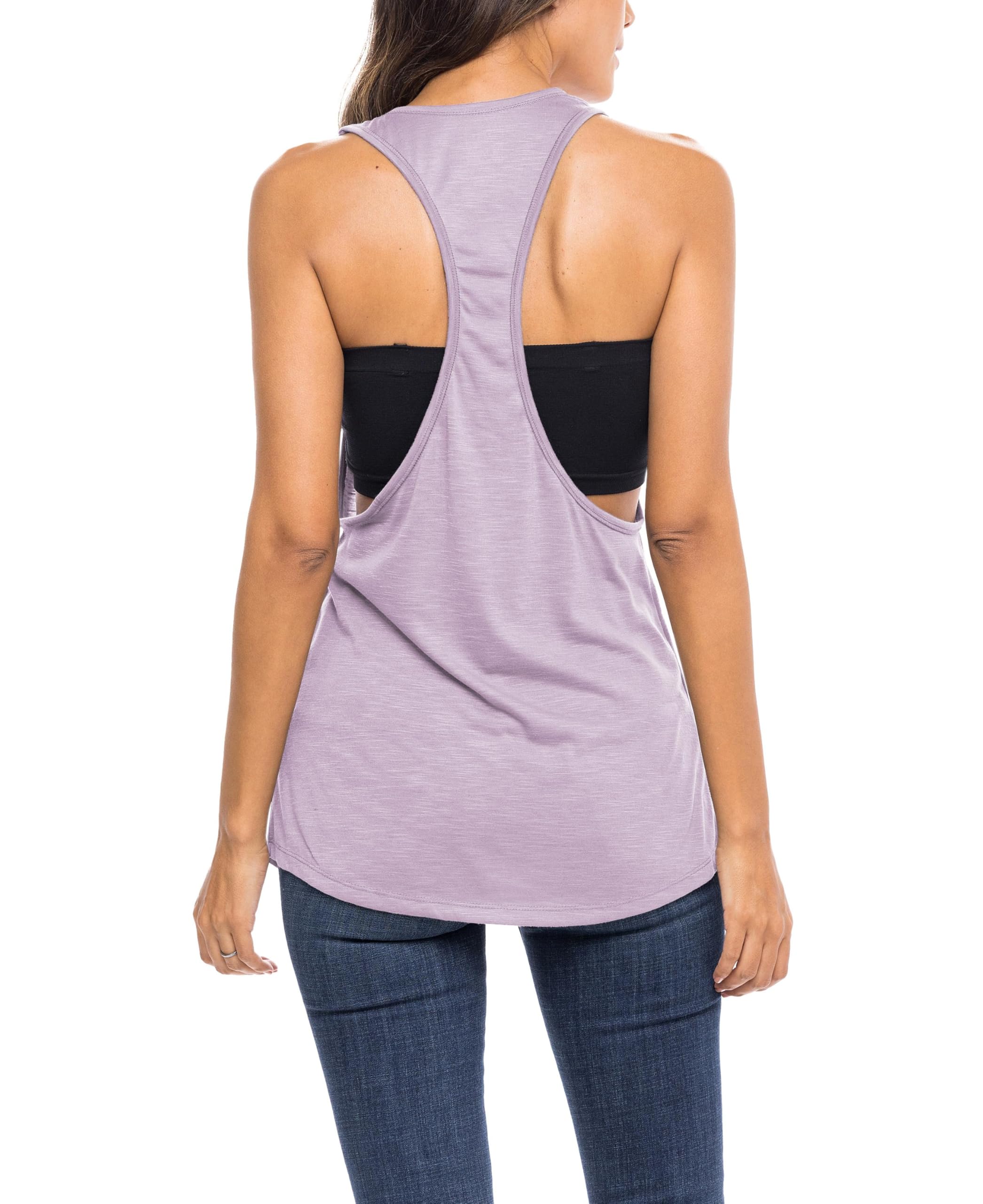 Women's 6-Pack Active Sport Tank Tops - Racerback Loose Fit Workout Shirts with Wide Armholes | Gym, Yoga & Running Essentials