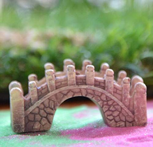 ZAMTAC 100PCS Mini Stone Bridge Figurines - Brown Resin Crafts for Fairy Garden, DIY Terrarium, Succulents & Micro Landscape Decoration - Perfect for Home Decor, Wedding Centerpieces & Fairy Tale Scenes