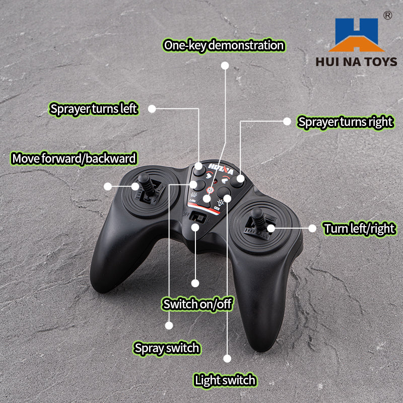 1/18 HUINA 1316 RC Spray Fog Cannon Remote Control Truck - 9CH Electric Car Hobby Model Toy for Kids & Adults | Construction Site, Farm & Outdoor Play Vehicle