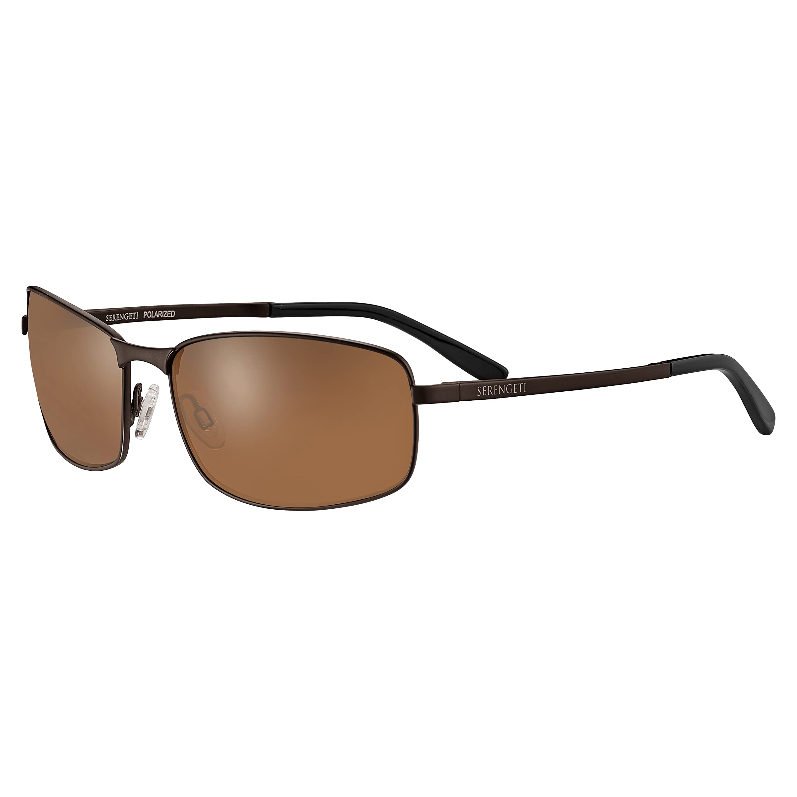 Serengeti VARESE 2.0 Polarized Sunglasses for Men - Brushed Brown Large Frame Driving Glasses - UV Protection Sport Eyewear for Outdoor Activities, Golf & Road Trips