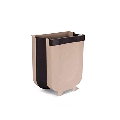 Foldable 5L Wall Mounted Trash Can - Hanging Waste Bin for Kitchen, Cabinet, Car & Outdoor Use | Space-Saving Yellow Garbage Bin for Home, Office & RV Organization