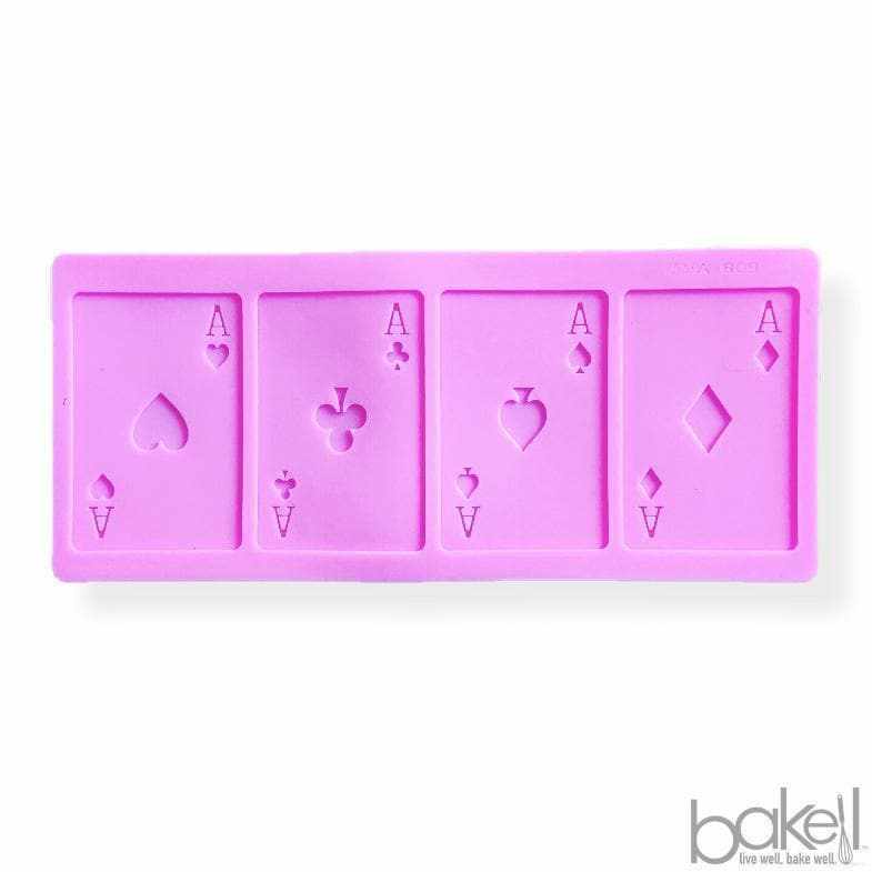 Premium Aces Poker Cards Silicone Mold - 9 x 3.5 Inches for Resin, Chocolate & Soap Making | Bakell® | Perfect for DIY Crafts, Cake Decorating & Party Favors