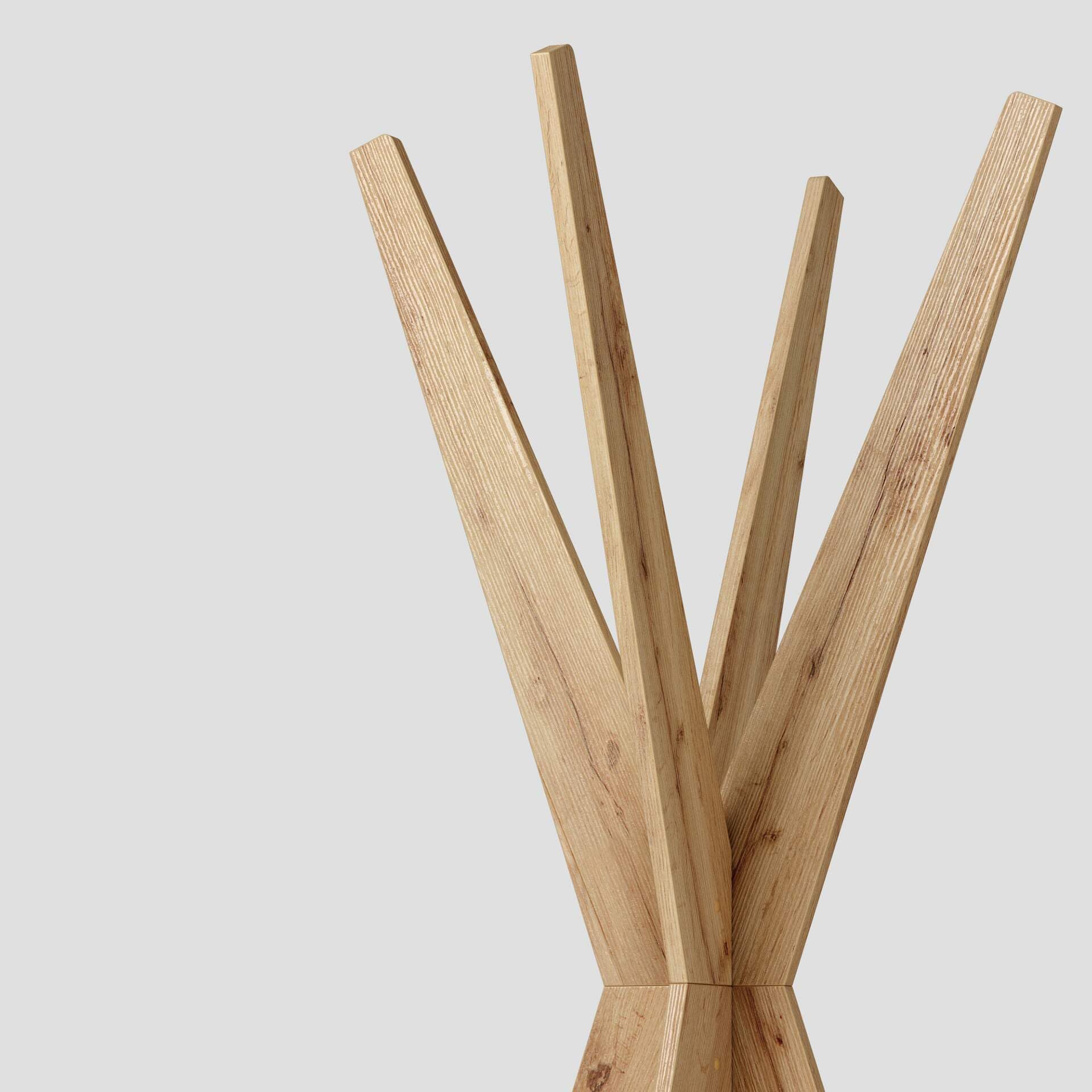 Modern Wooden Coat Rack - Rustic Emma Rovere Design, Freestanding Floor Clothes Hanger for Bedroom, Hallway, Entryway - Handcrafted in Italy - Perfect for Organizing Jackets, Hats & Bags in Small Spaces