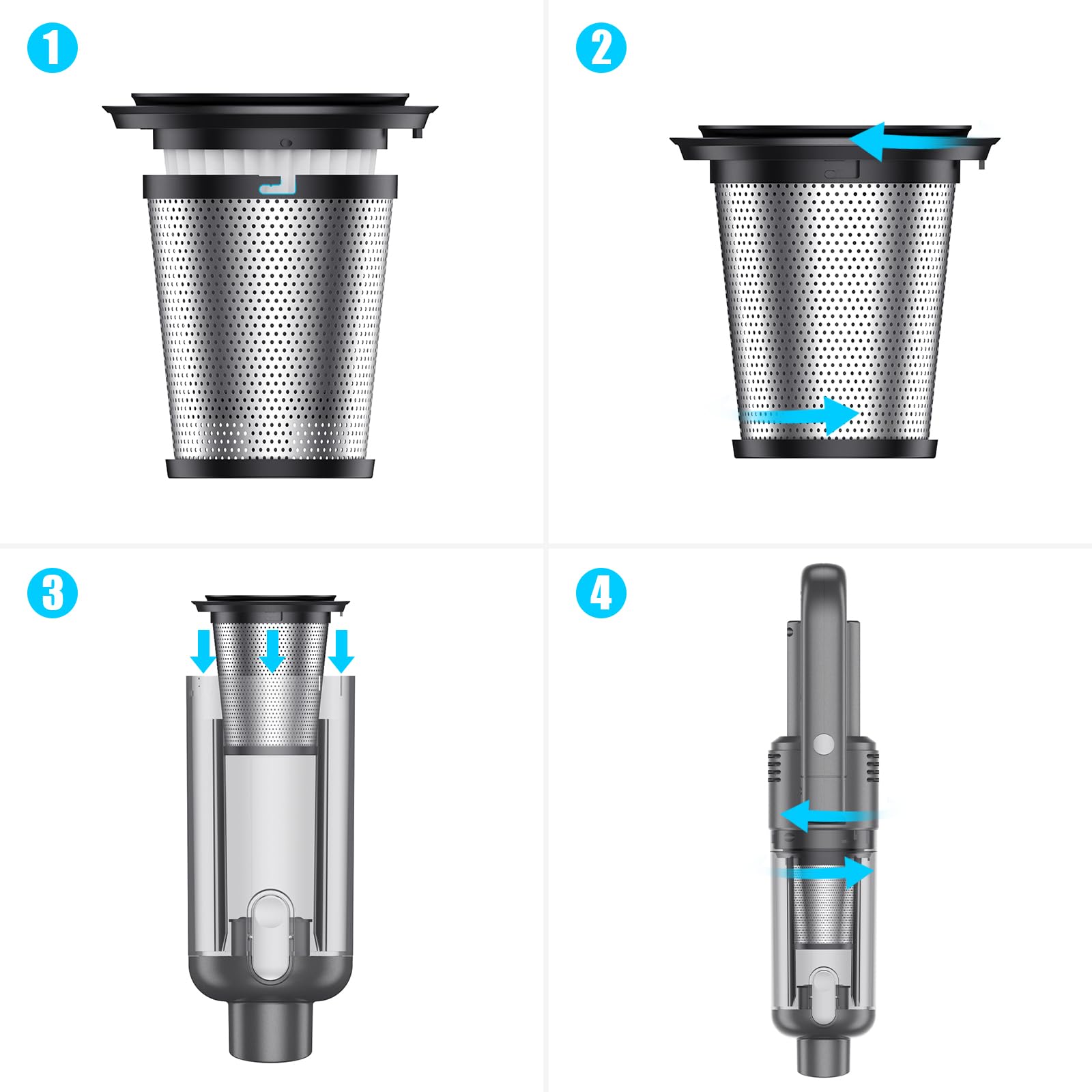Cordless Handheld Car Vacuum Cleaner - 9500PA Powerful Suction, Portable & Lightweight with LED Light | Large Capacity Battery for Long Lasting Cleaning | Perfect for Home, Office & Car Interior Cleaning