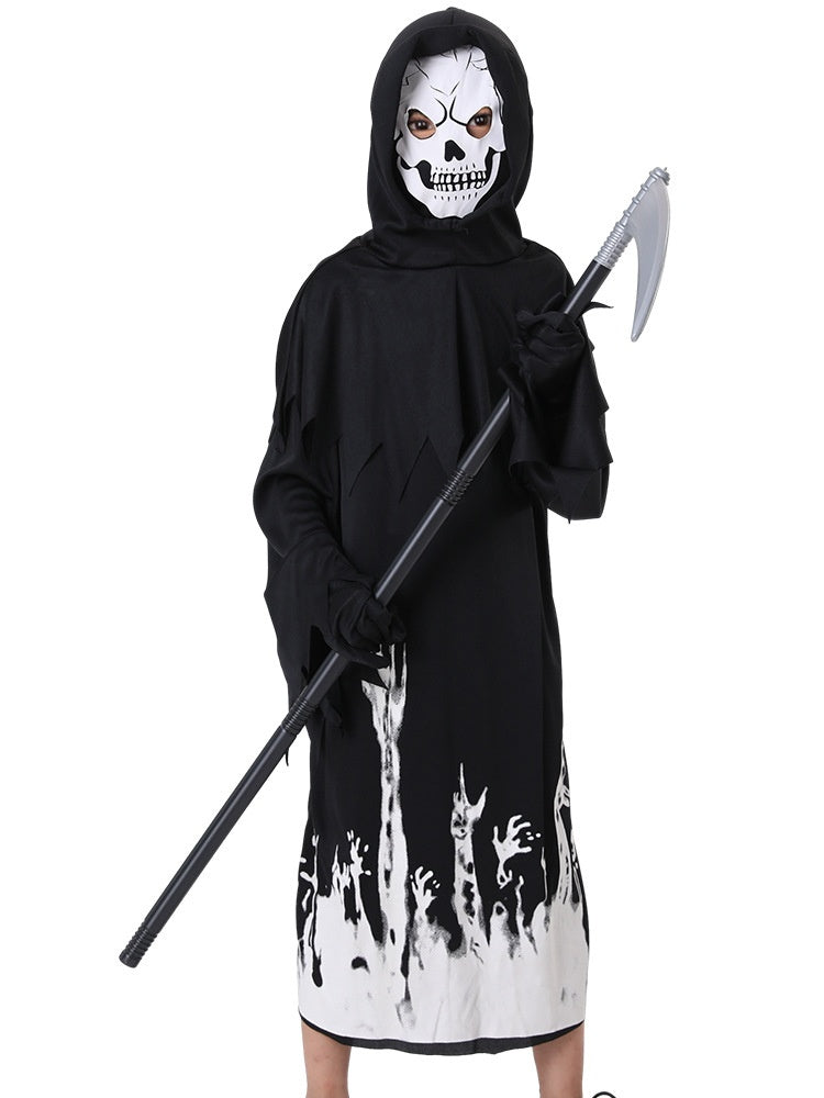 Glow in the Dark Halloween Death Costume - Scary Skeleton Outfit for Adults & Teens - Perfect for Halloween Parties, Haunted Houses & Cosplay Events