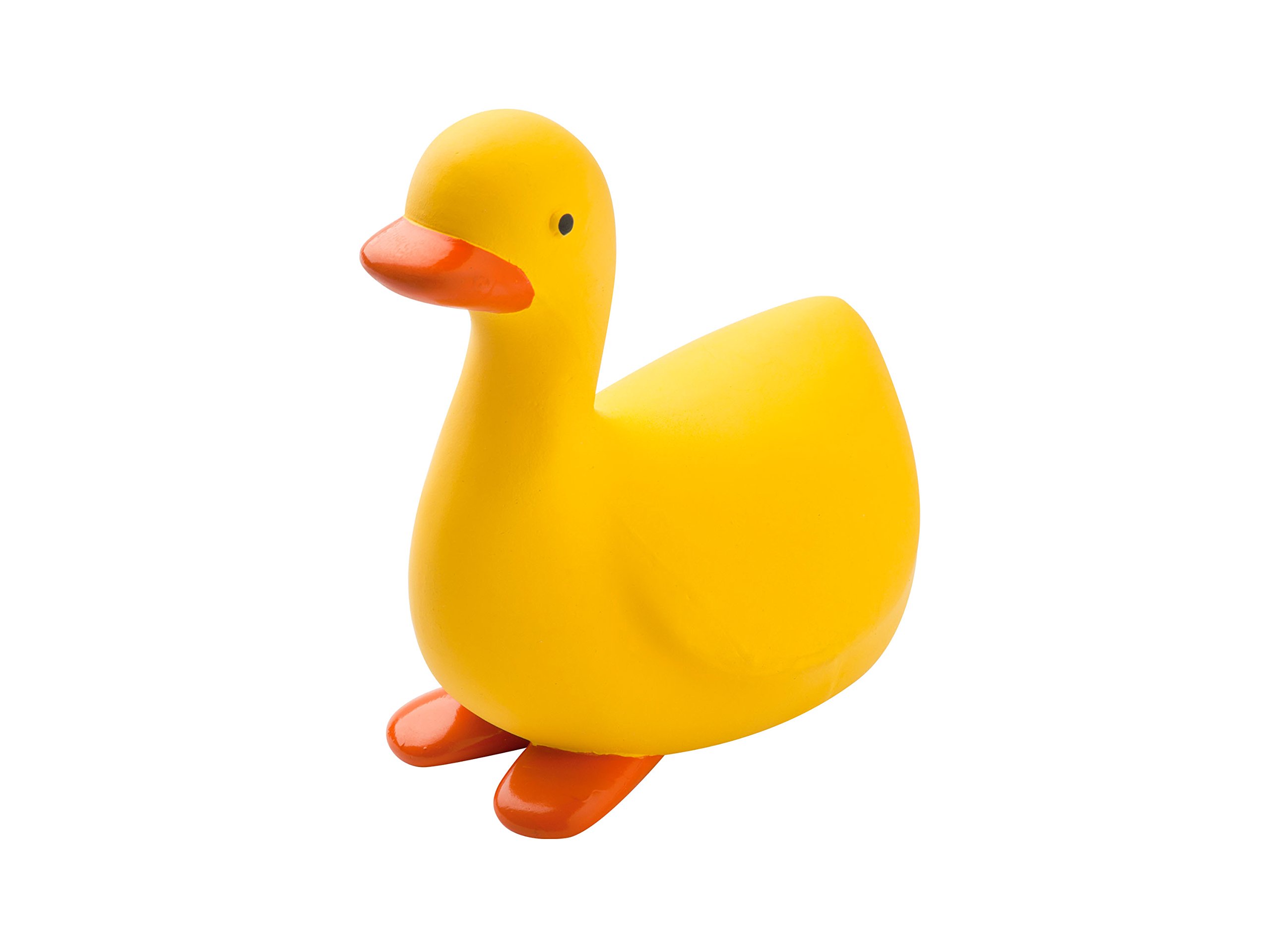 Petego Emma The Duck Dog Toy - Durable Chew Toy for Small & Medium Dogs, Interactive Plush Duck with Squeaker - Perfect for Playtime, Training & Indoor/Outdoor Fun (Yellow)