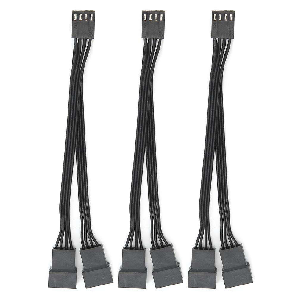 3PCS Y-Splitter Adapter Cable - 4-Pin PWM Fan Power Extension Cable for PC Case Cooling - Connect Multiple Case Fans to Single Motherboard Header - Ideal for Gaming PC, Workstation & Custom Computer Builds