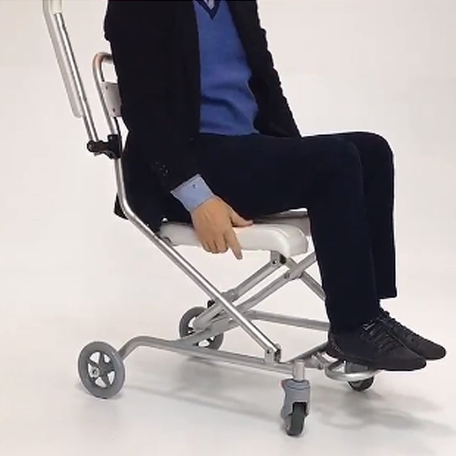 IELSH Foldable Wheelchair Shower Stool with Wheels - Adjustable Bath Seat for Elderly & Disabled, Flip-up Arms & Ergonomic Back Support - Dual Function Wheelchair & Shower Chair (Ideal for Bathroom Safety & Mobility Assistance)