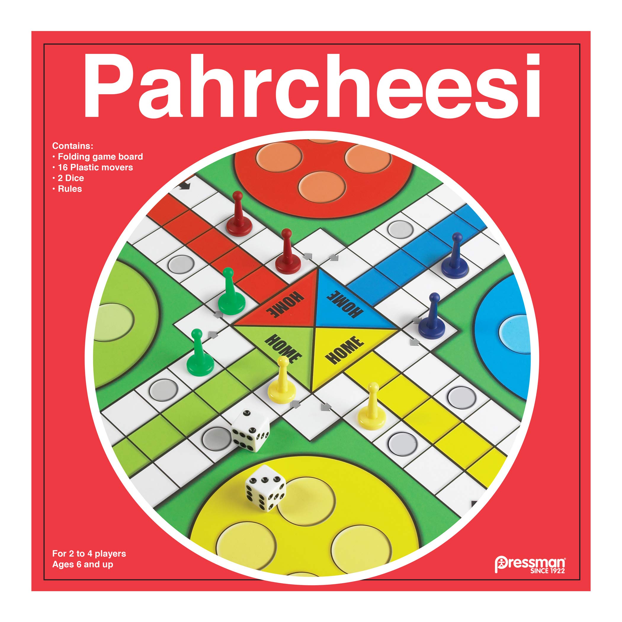 Pressman Toy Parcheesi Board Game - Classic Family Strategy Game in Red Box (5