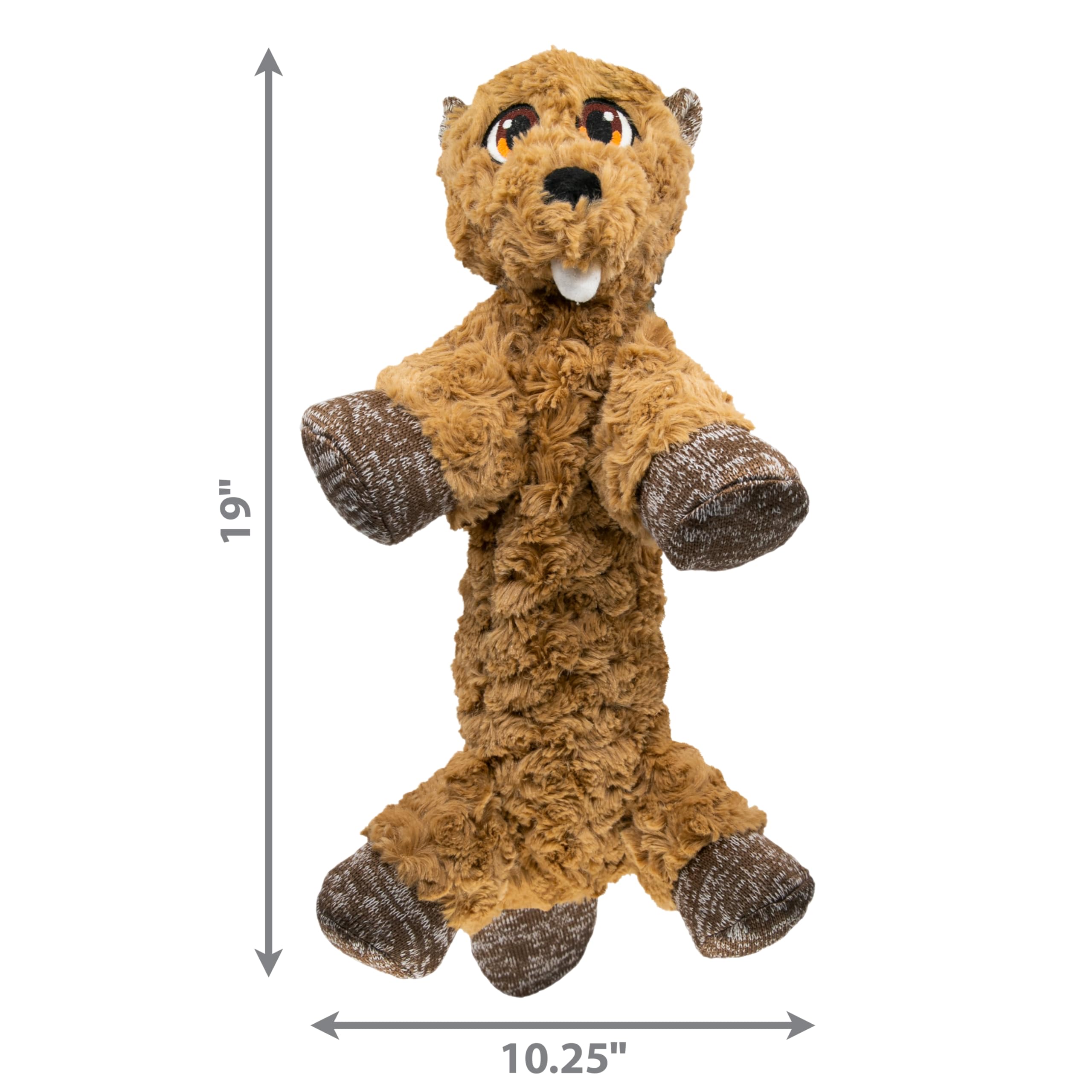 KONG Low Stuff Flopzie Beaver Medium Dog Chew Toy - Durable Rubber Chew for Aggressive Chewers, Interactive Play & Dental Health - Perfect for Indoor & Outdoor Fetch, Training, and Teething Puppies