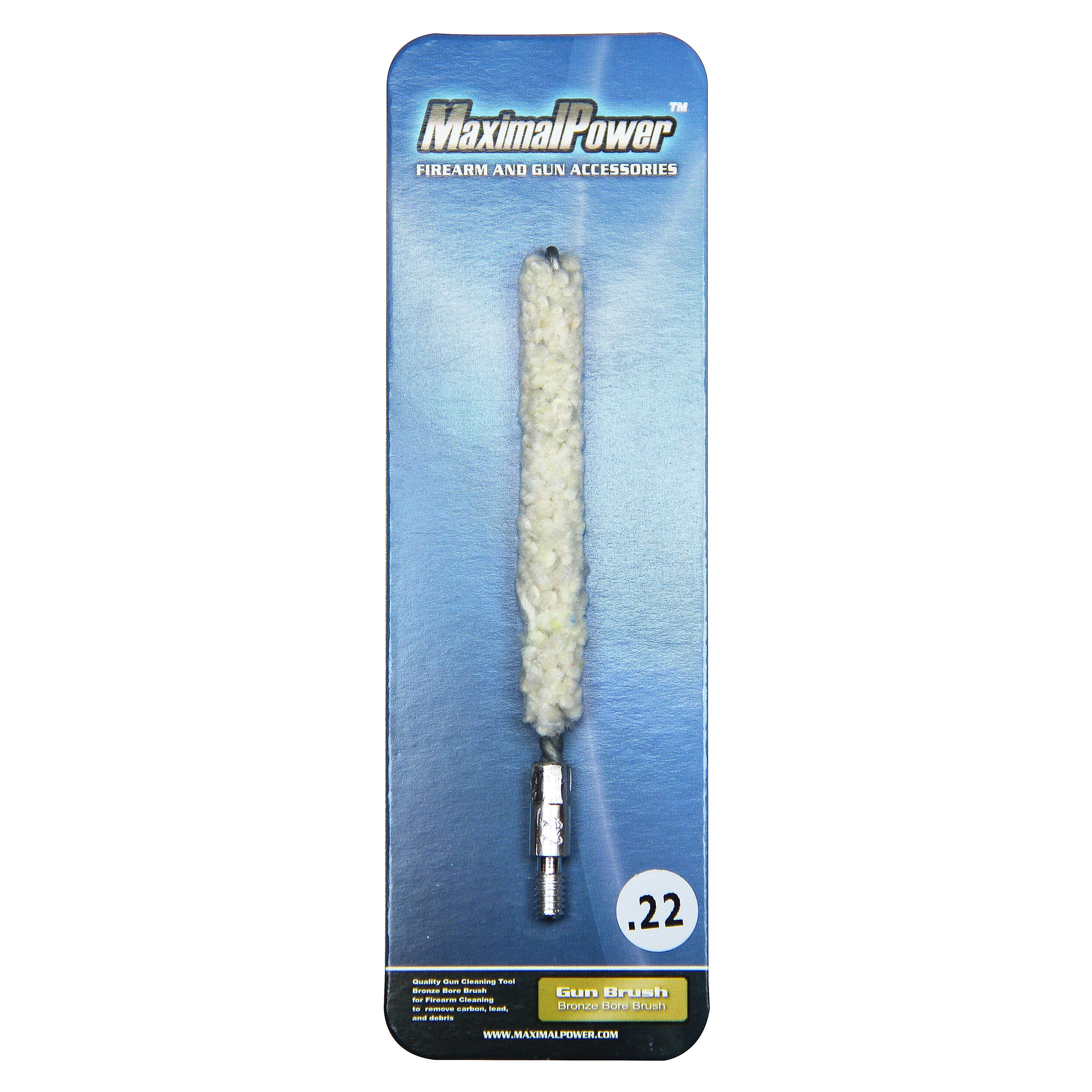 MaximalPower™ .22 Caliber Gun Cleaning Kit - Bore Cotton Mops & Brush for 8/22 Threaded Barrels | Perfect for Rifle & Pistol Maintenance, Hunting & Shooting Range Use