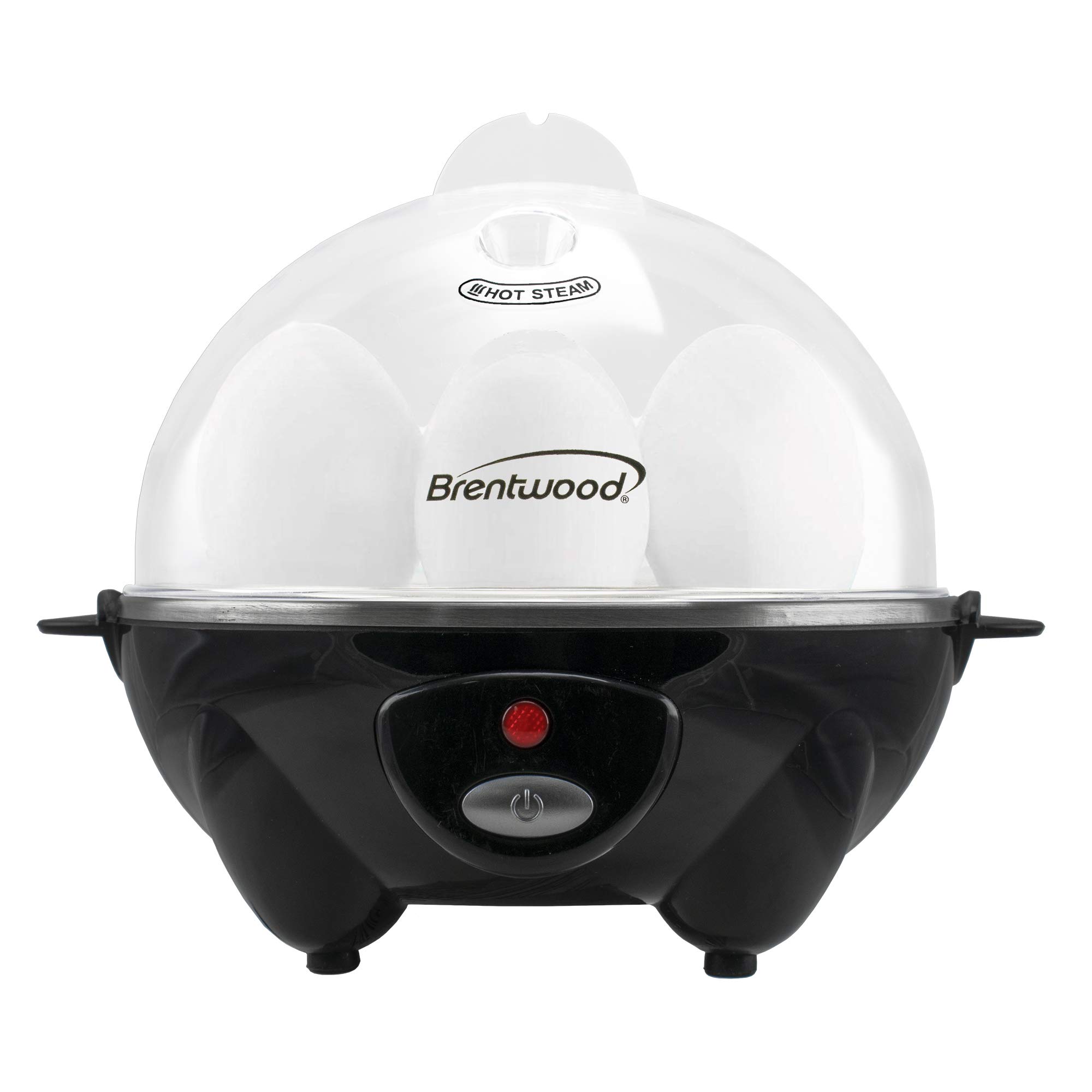 Brentwood TS-1045BK Electric Egg Cooker with Auto Shutoff - 6 Egg Capacity, Fast Boiling & Poaching, Perfect for Breakfast, Meal Prep & Keto Diet (Black)