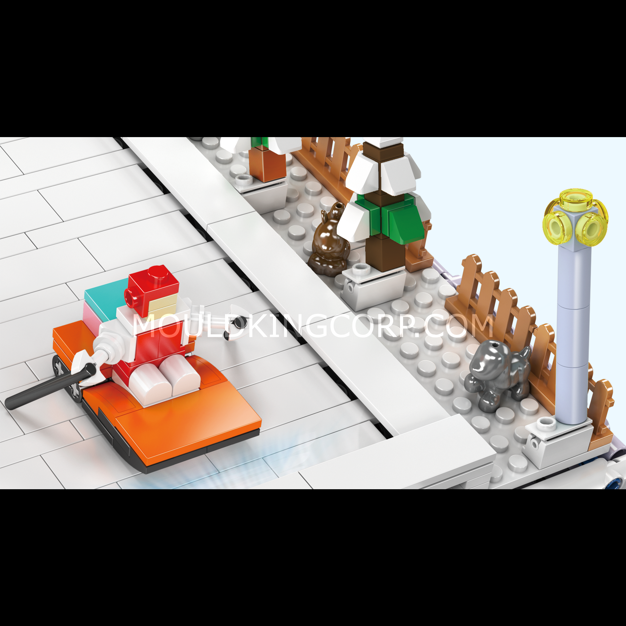 Mould King 10158 Ski Resort Building Set - 2,181 Piece Snow Village Model Kit for Adults & Kids | Winter Themed LEGO-Compatible Blocks for Holiday Decor & Creative Play