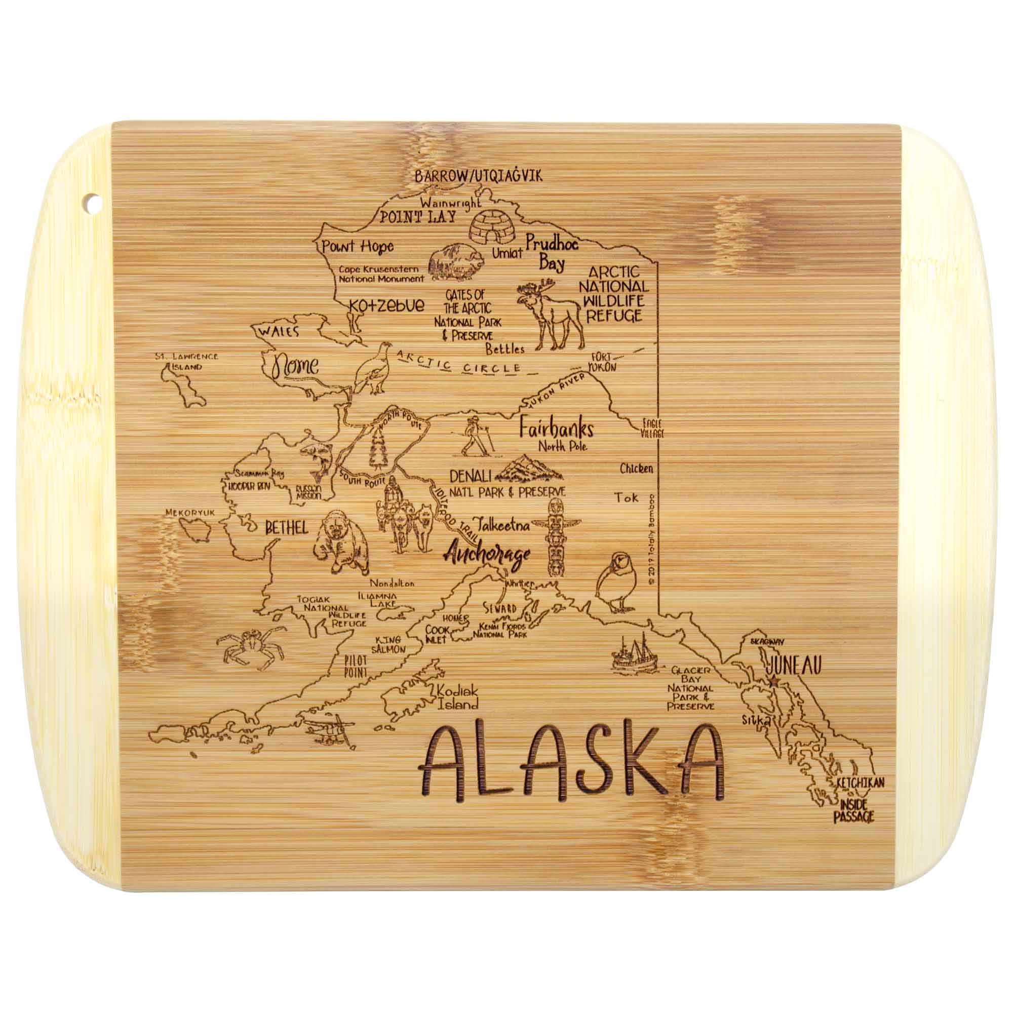 Premium Alaska-Themed Wooden Cutting Board - 11