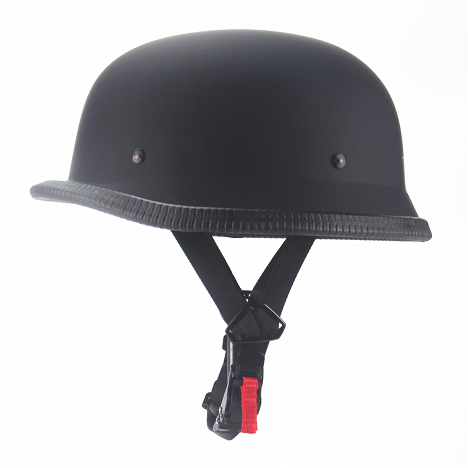 Vintage German Style DOT Approved Motorcycle Half Helmet - Handmade Summer Cruiser & Scooter Helmet with Windproof Glasses for Men & Women (Matt Black, XX-Large) - Perfect for Urban Commuting & Weekend Rides