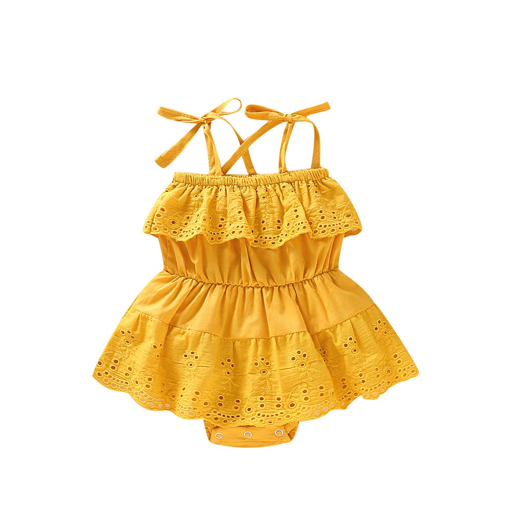 Adorable Newborn Baby Girl Sleeveless Lace Romper Bodysuit - Soft Cotton Infant Outfit for Photoshoots, Parties & Special Occasions
