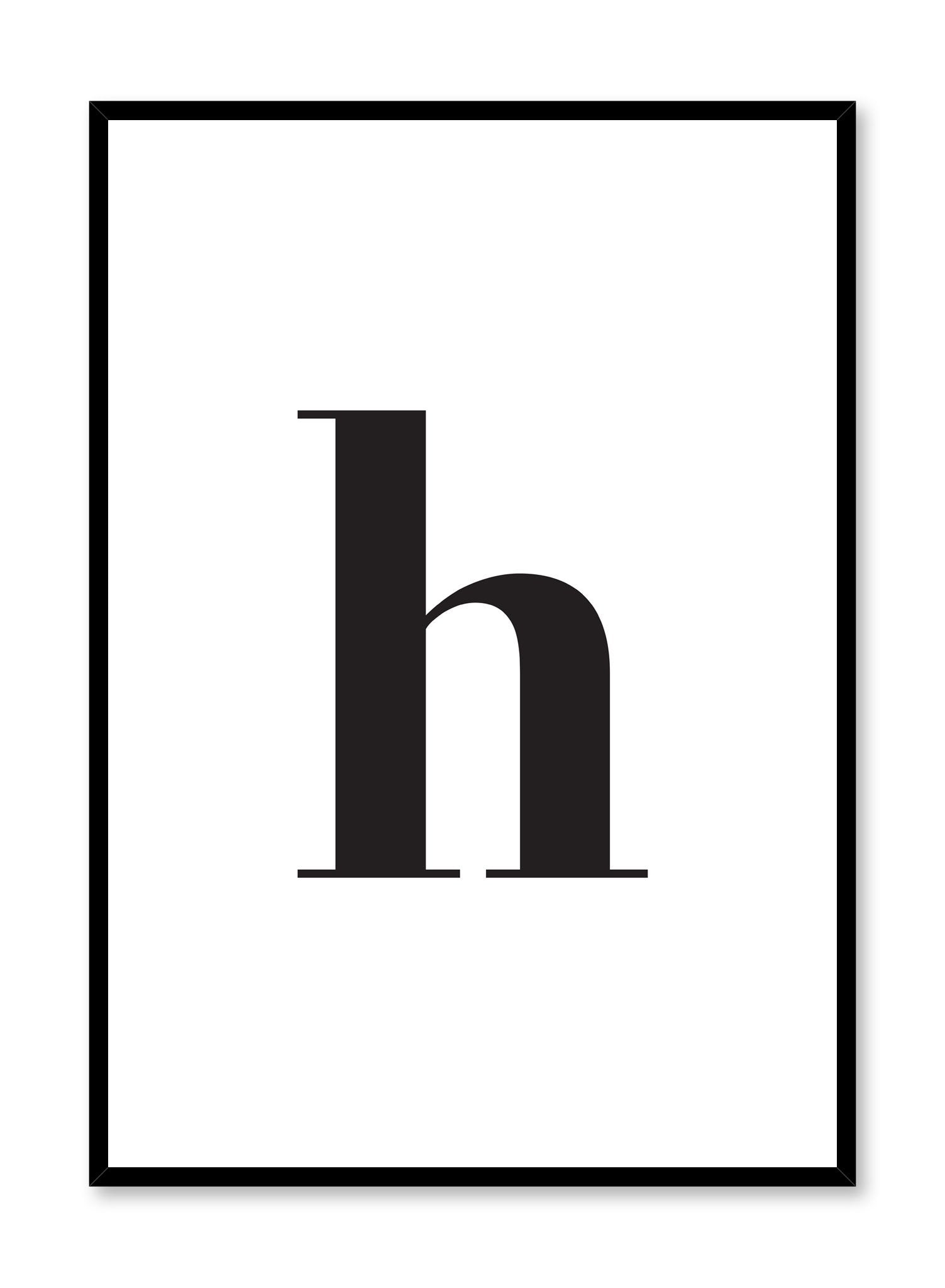 Lowercase Letter H Poster - Educational Alphabet Wall Art for Kids' Rooms & Classrooms - Perfect for Preschool Learning & Nursery Decor