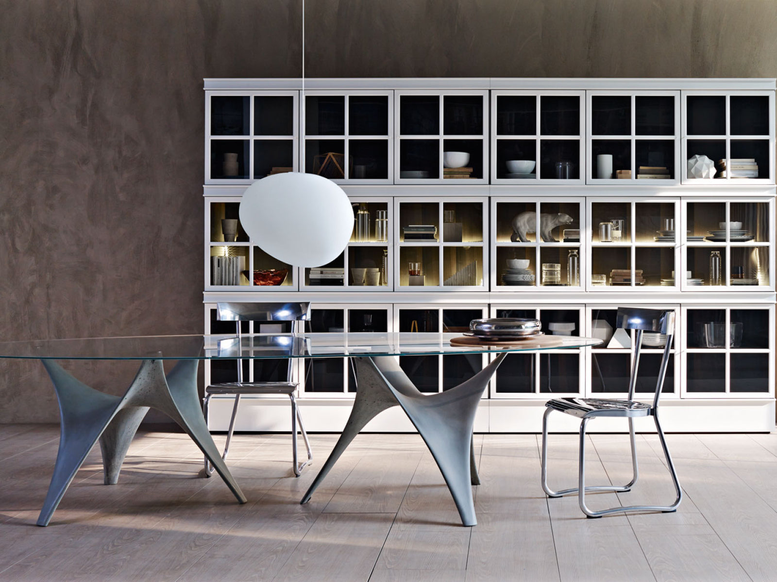 Modern Arc Dining Table - Elegant Round Wooden Table for Kitchen & Dining Room - Perfect for Family Gatherings & Dinner Parties