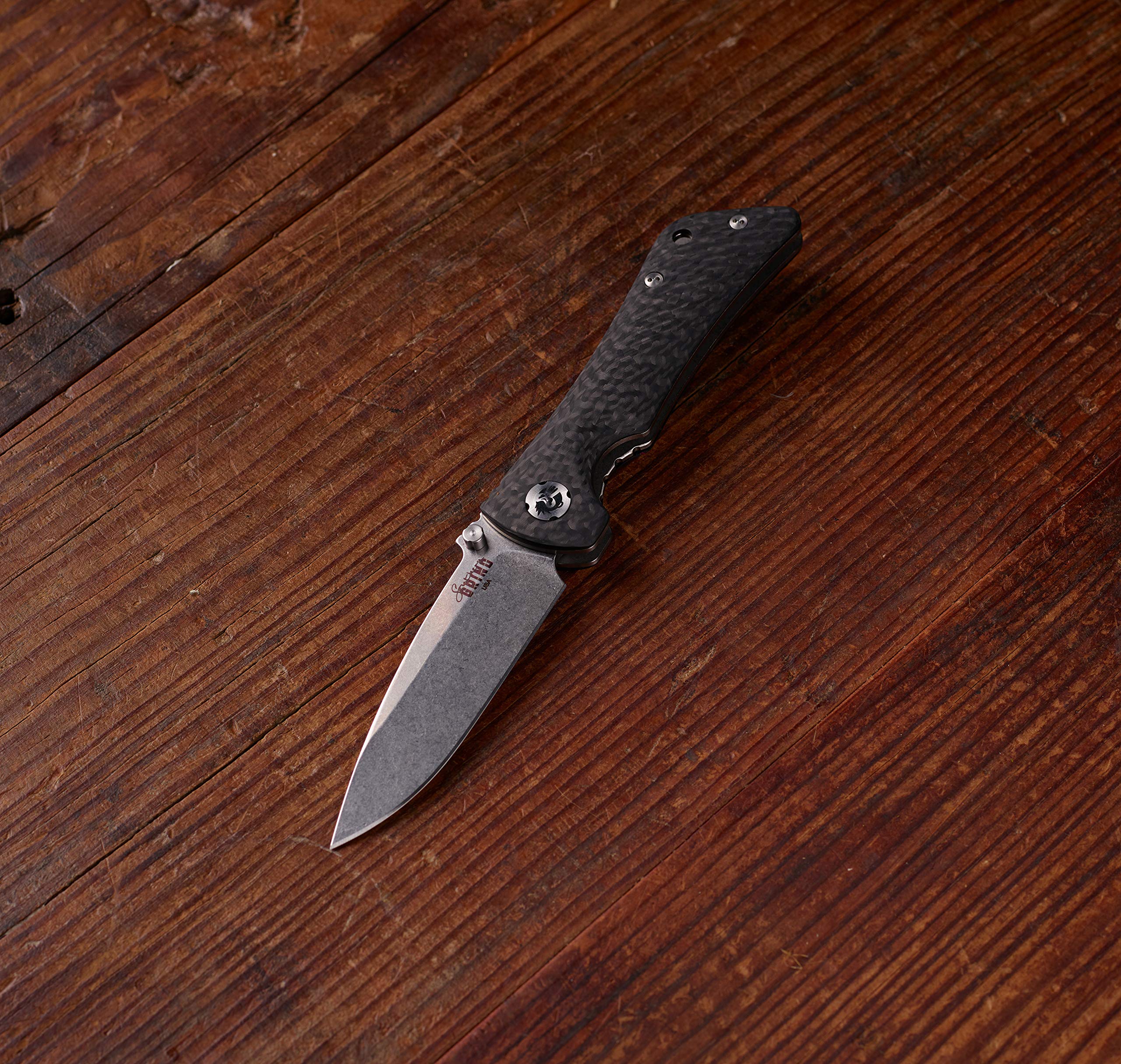 Southern Grind Spider Monkey Drop Point Folding Knife - Carbon Fiber Handle, Razor Sharp EDC Pocket Knife for Outdoor Camping, Hiking & Survival Gear