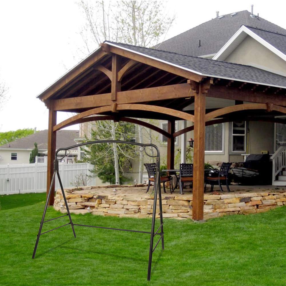Sturdy Iron Swing Stand Frame - Bronze Outdoor Porch Swing for Patio, Garden & Backyard | Easy to Assemble, Weather-Resistant | Perfect for Relaxation, Decoration & Outdoor Leisure
