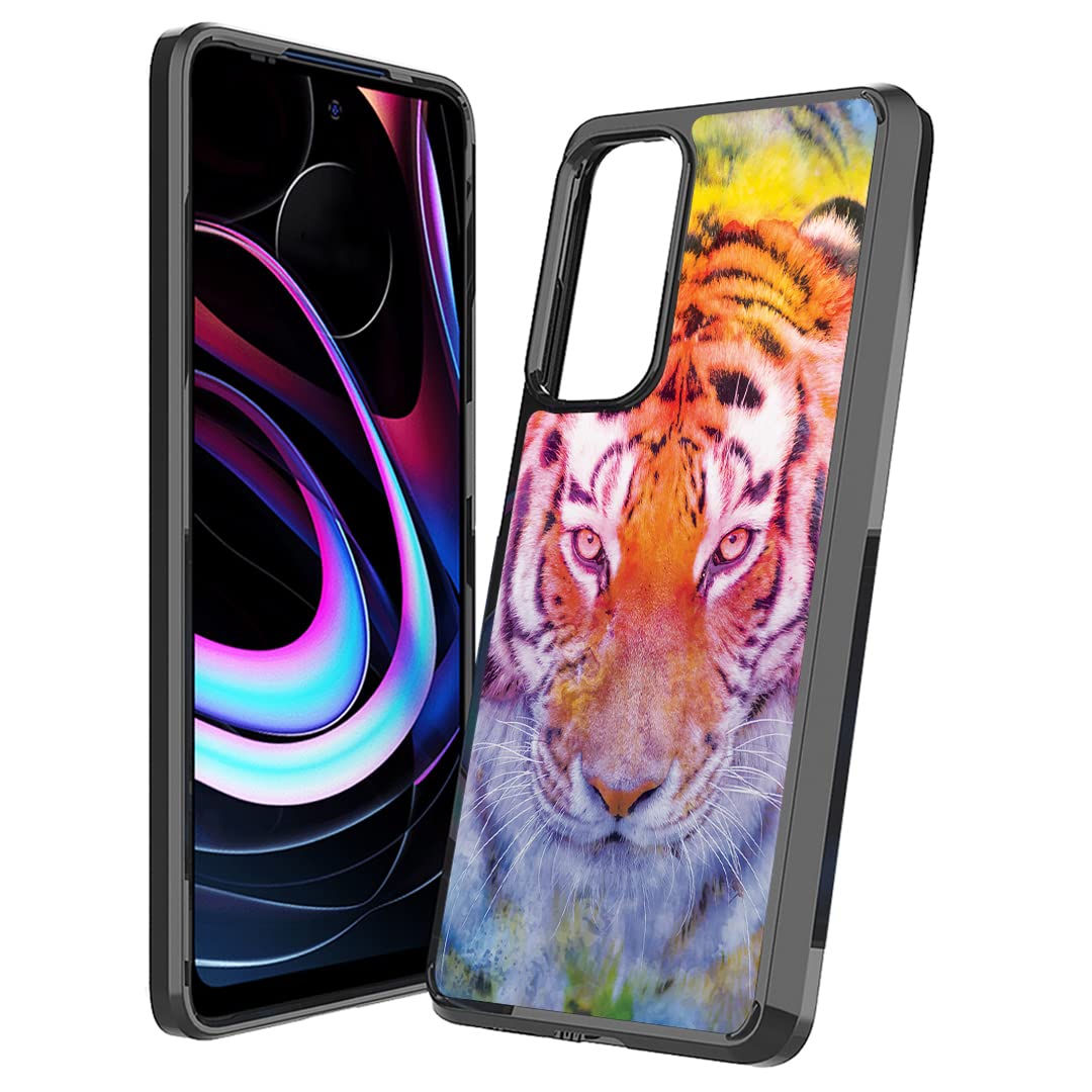 Motorola Edge 5G UW Case - Slim Protective Cover for Men & Women | Cute Girly Rainbow Tiger Design | Verizon Prepaid Phone Accessory